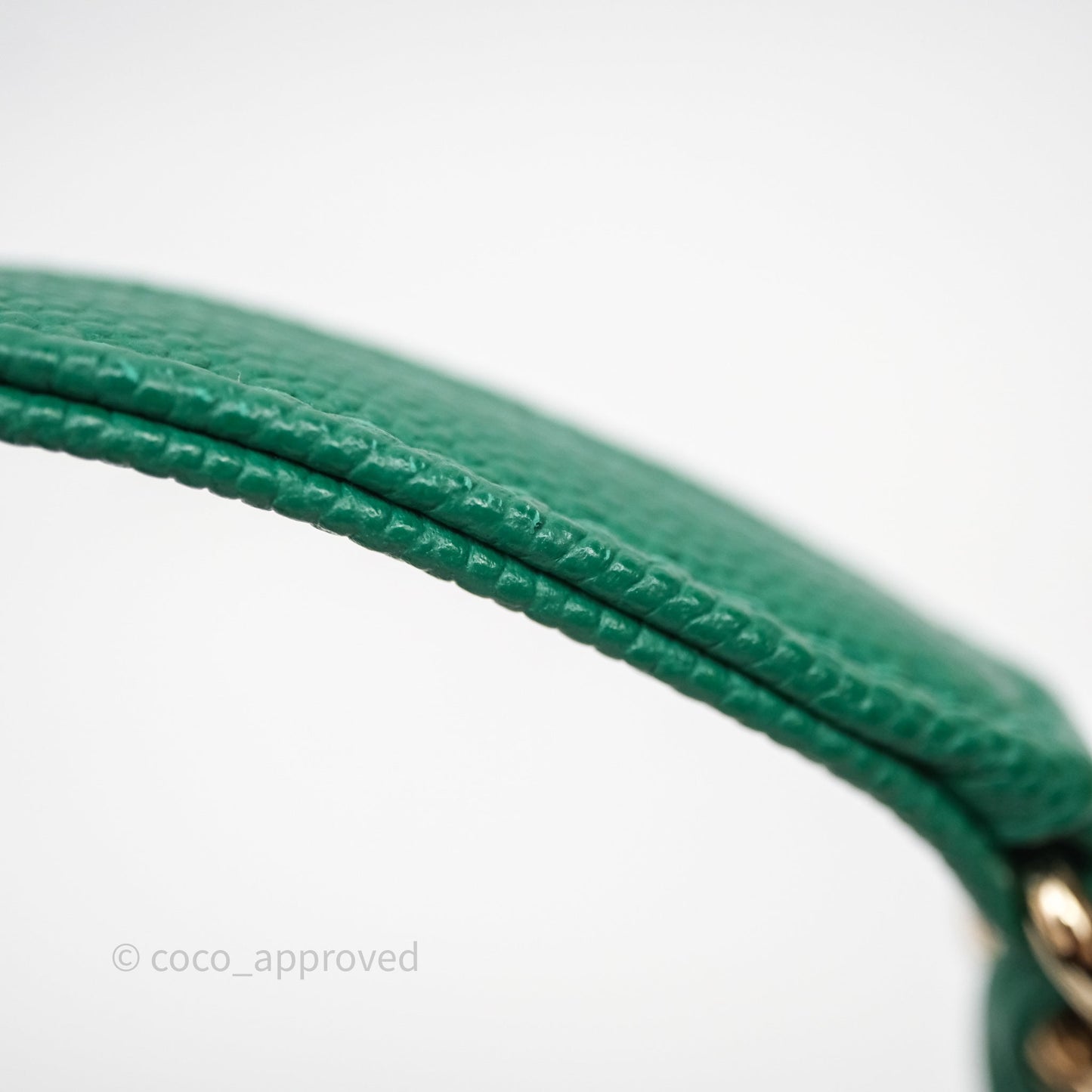 Chanel Mini Coco Handle Quilted Green Caviar Gold Hardware