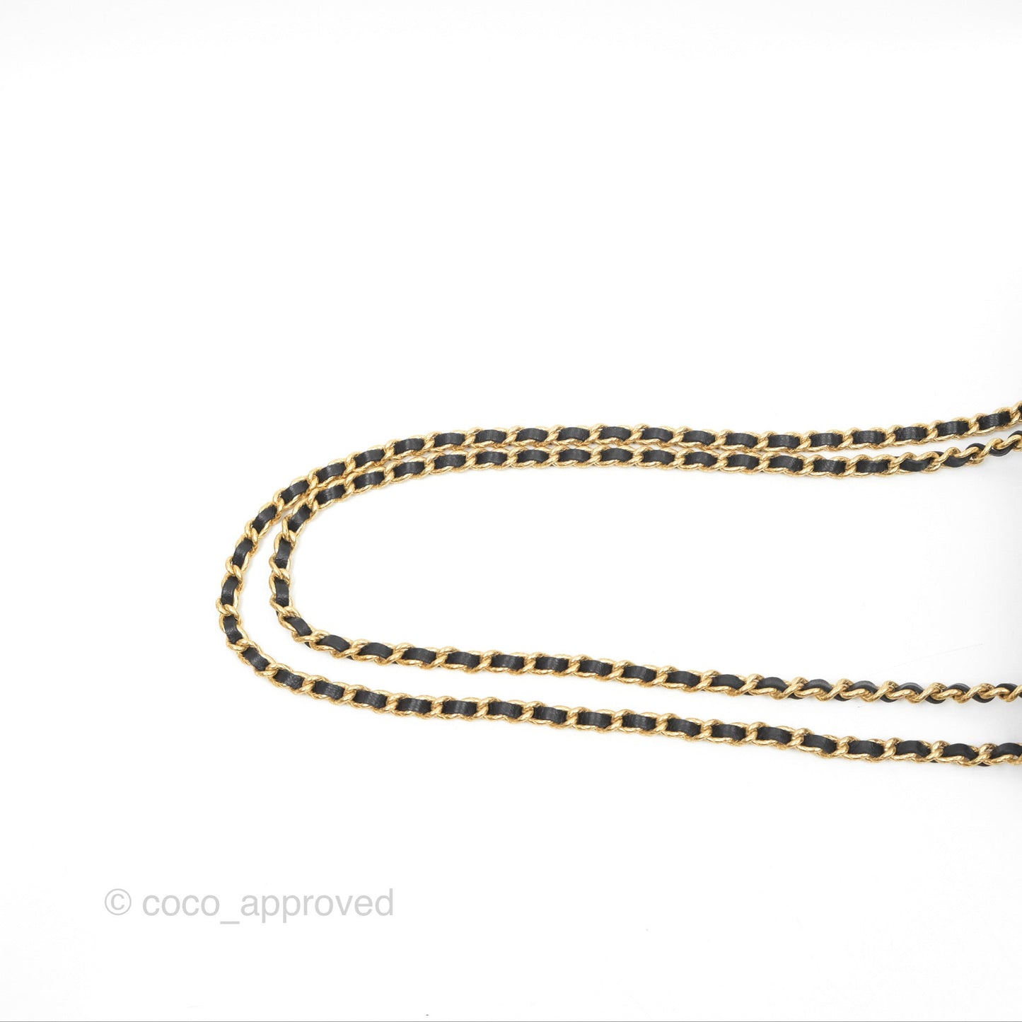 Chanel Vanity with Double Chain Black Shiny Crumpled Calfskin Gold Hardware 23S