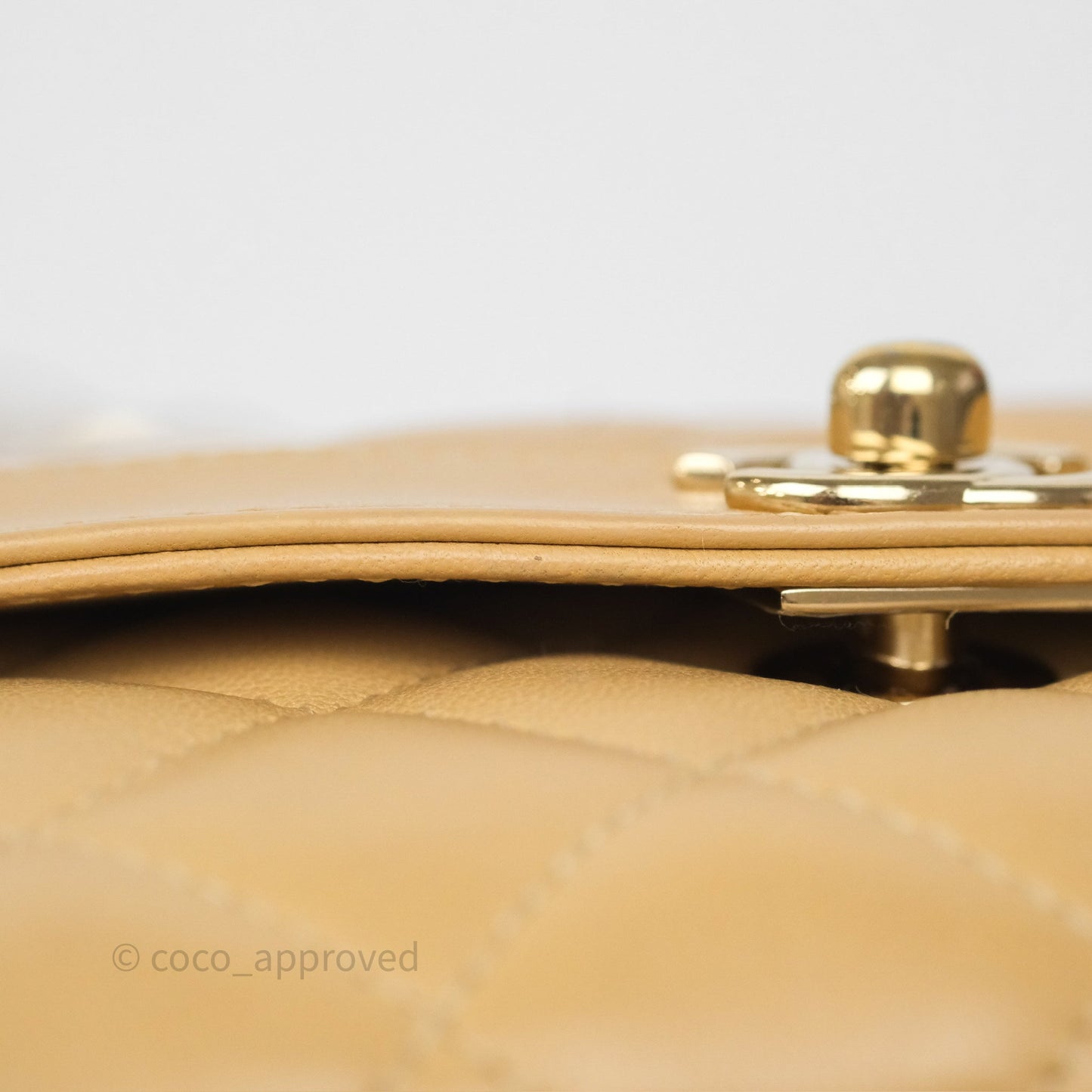 Chanel Coco Vintage Camera Case Beige Calfskin Gold Hardware