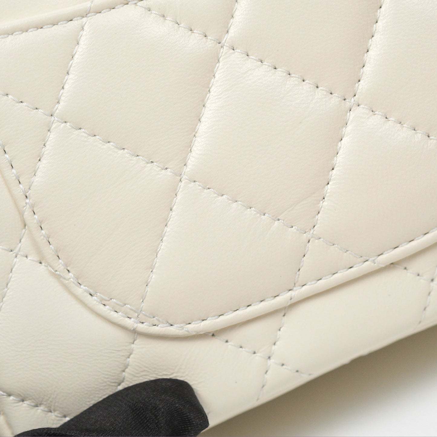 Chanel Top Handle White Lambskin Gold Hardware