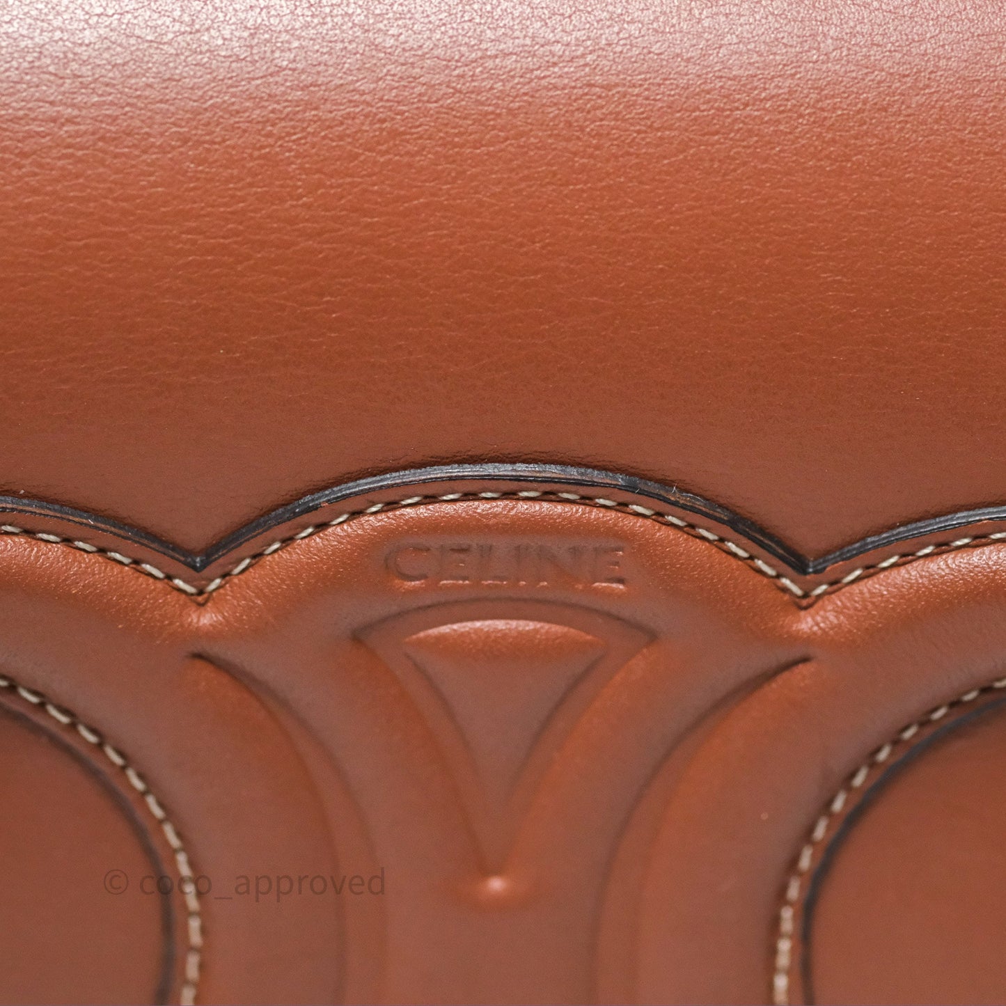 Celine Folco Cuir Triomphe in Smooth Calfskin Tan