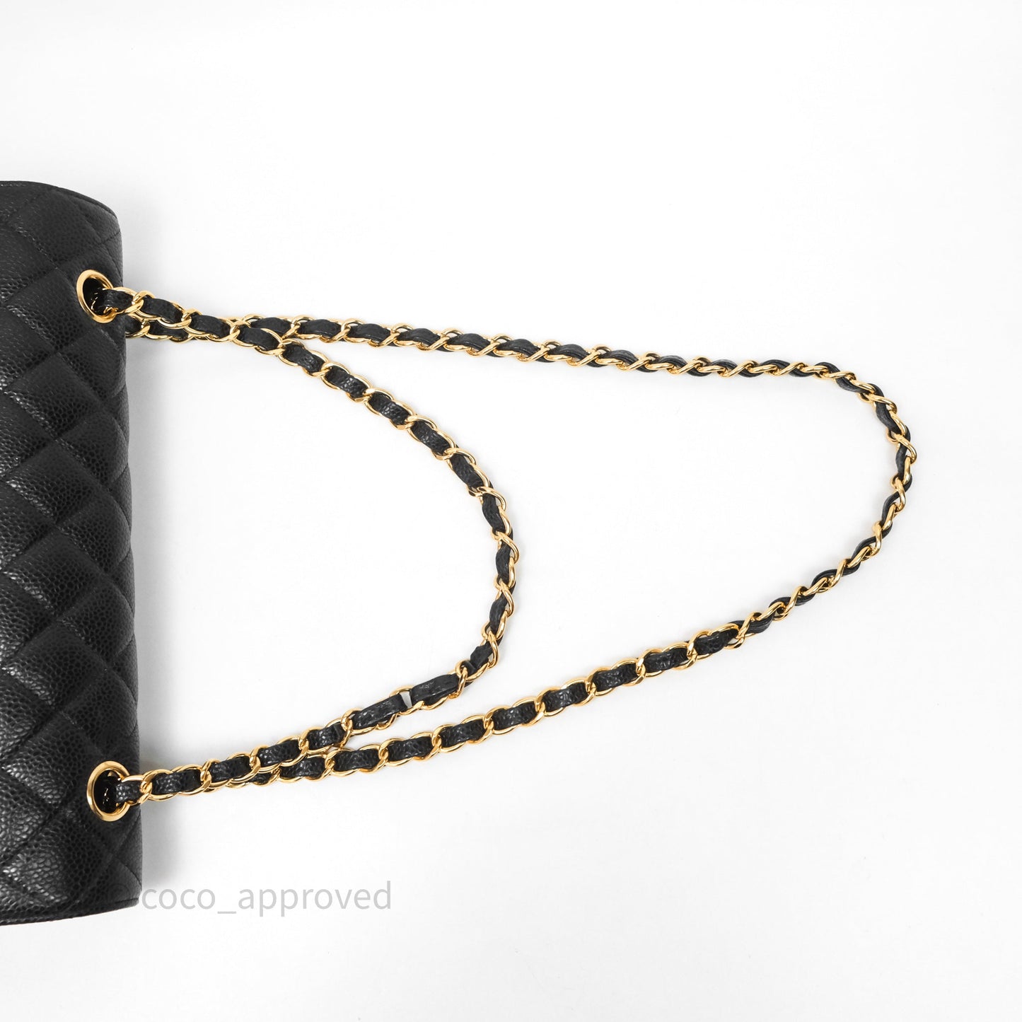 Chanel Classic M/L Medium Flap Quilted Black Caviar Gold Hardware