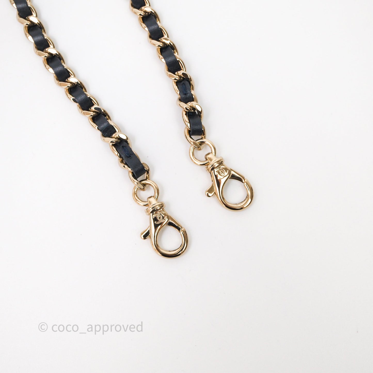 Chanel Top Handle Long Vanity with Chain Dark Blue Denim Gold Hardware