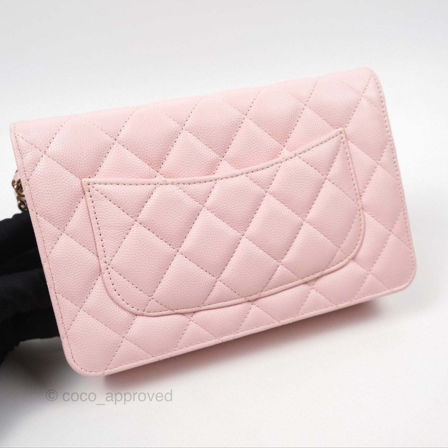 Chanel Quilted Classic Wallet on Chain WOC Pink Caviar Gold Hardware