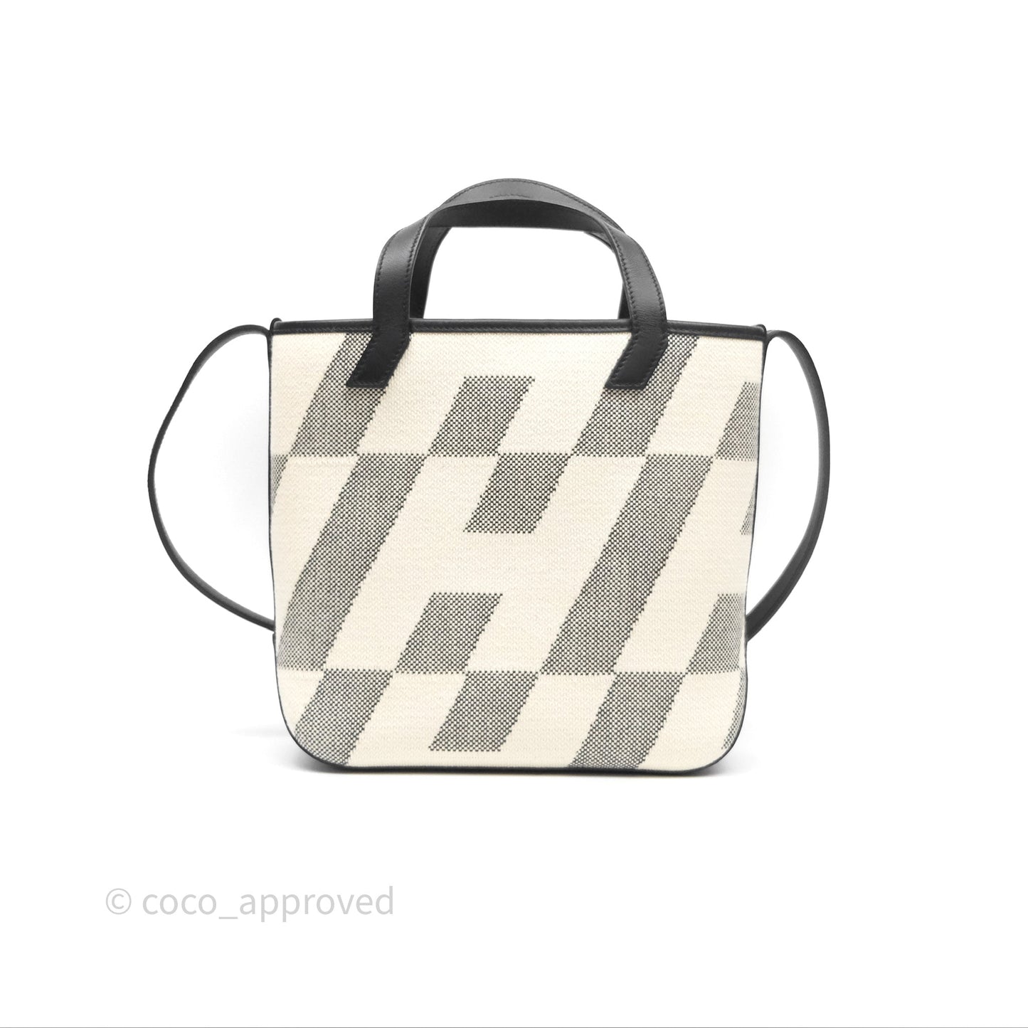 Hermès Cabas H En Biais 27 Noir 89 Swift/Canvas