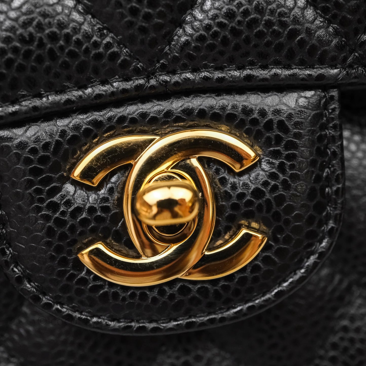 Chanel Small Classic Flap Quilted Black Caviar Gold Hardware