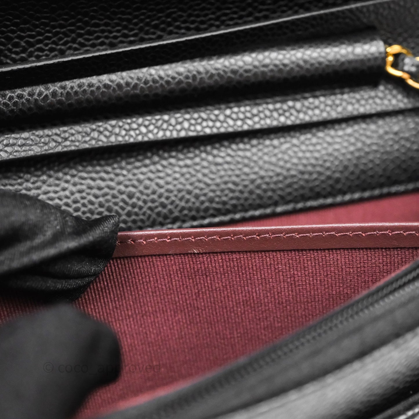 Chanel Classic Wallet On Chain WOC Quilted Black Caviar Gold Hardware