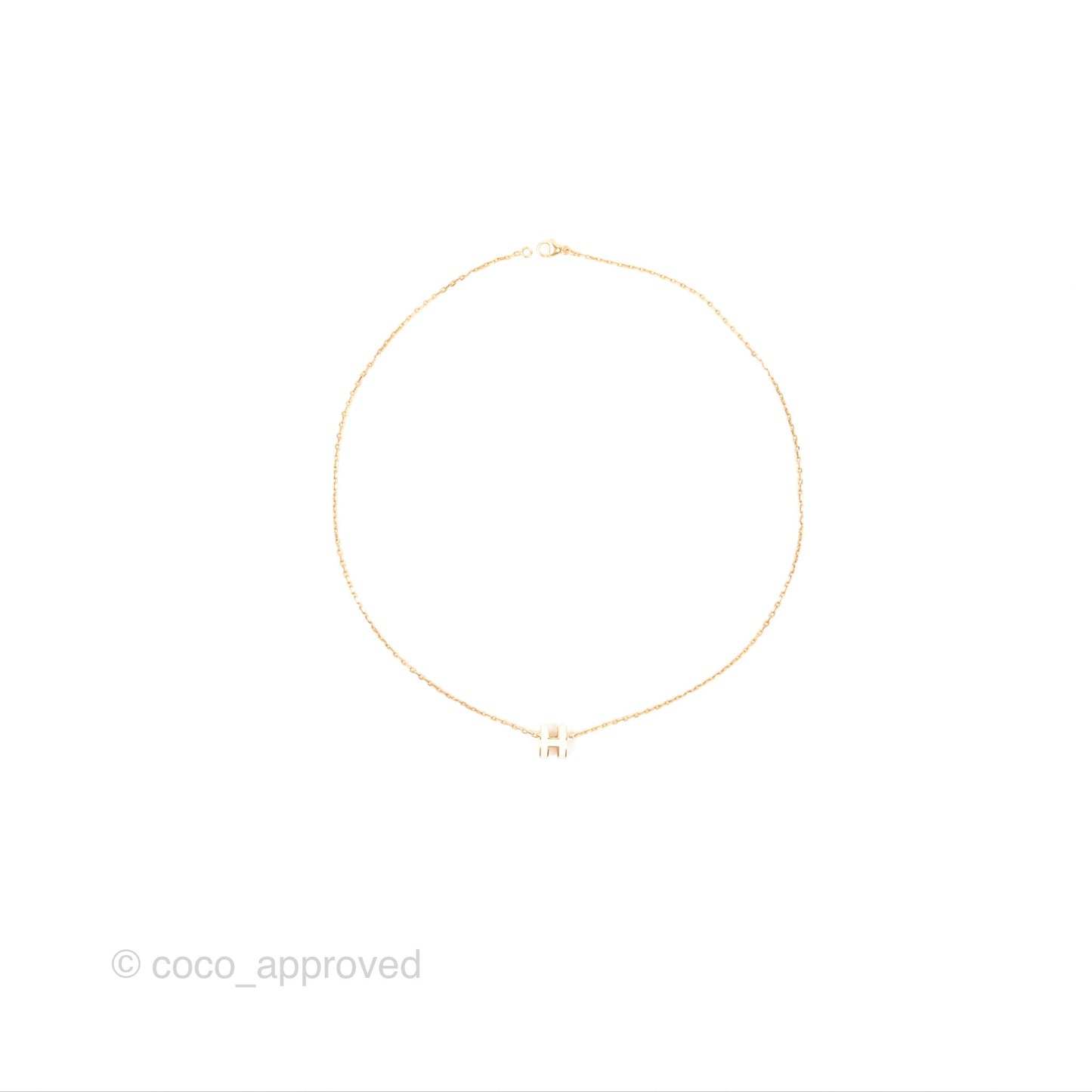 Hermès Mini Pop H Pendant Necklace Blanc Gold Hardware