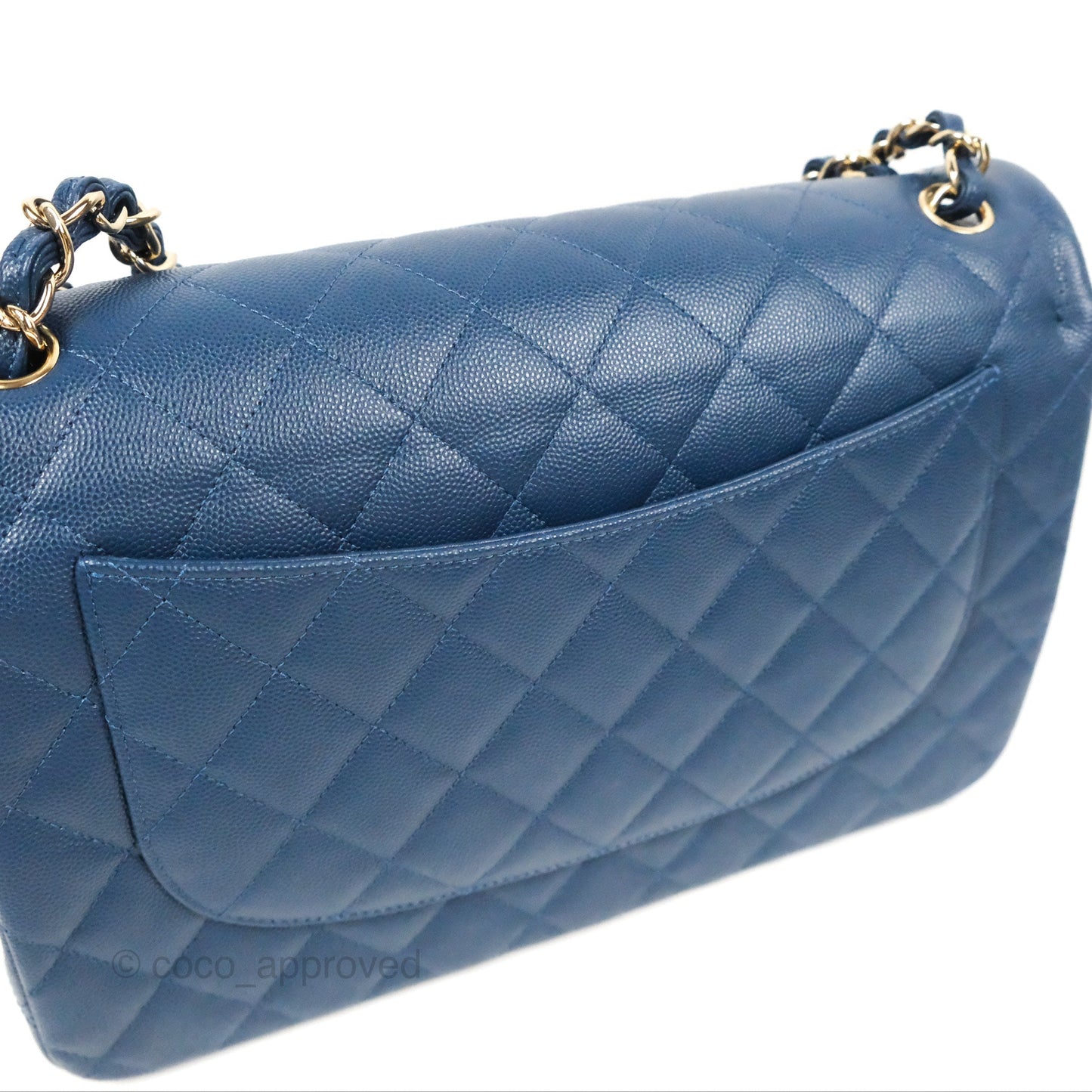 Chanel Jumbo Double Flap Dark Blue Caviar Gold Hardware⁣⁣