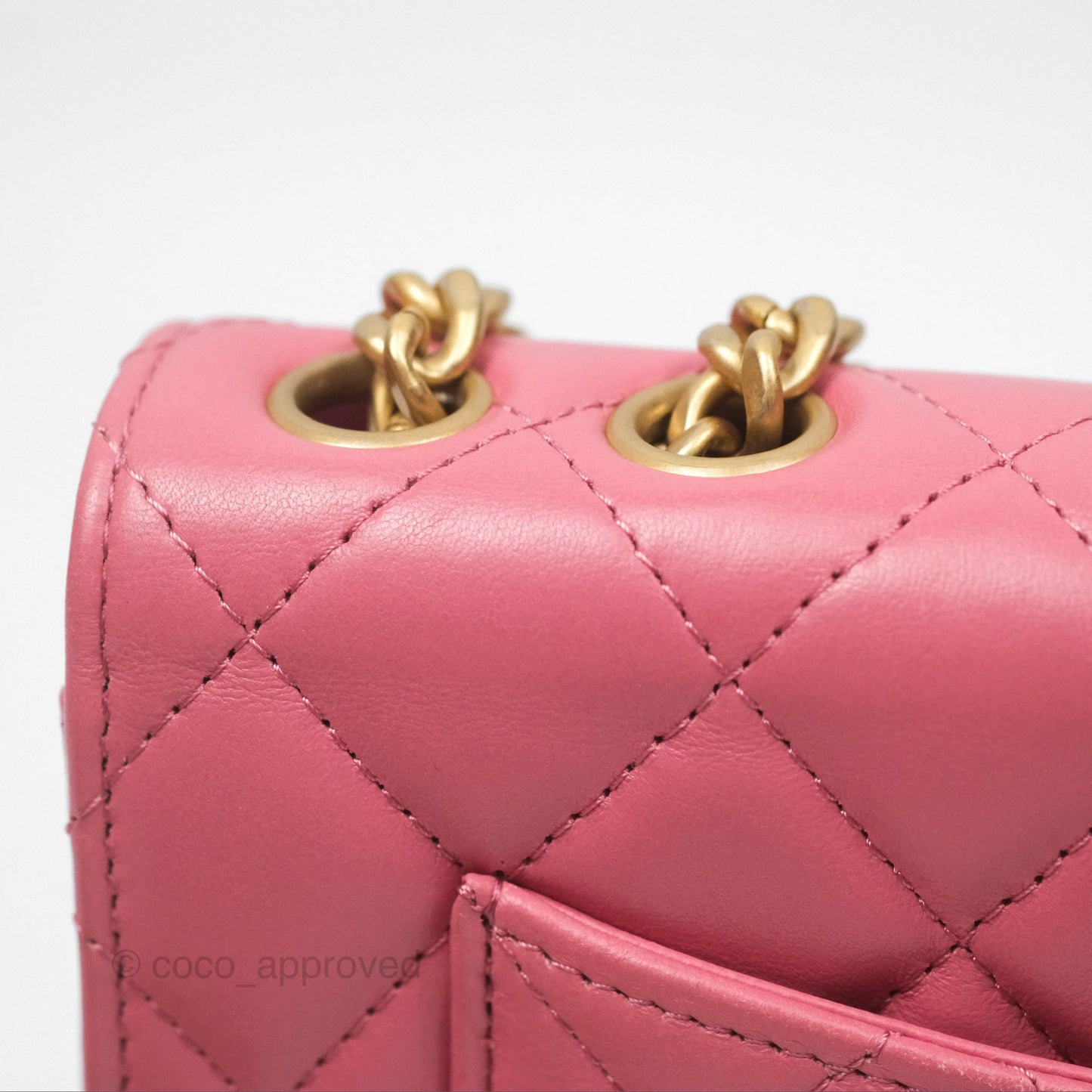 Chanel All Slide Wallet on Chain WOC Adjustable Chain Quilted Pink Lambskin