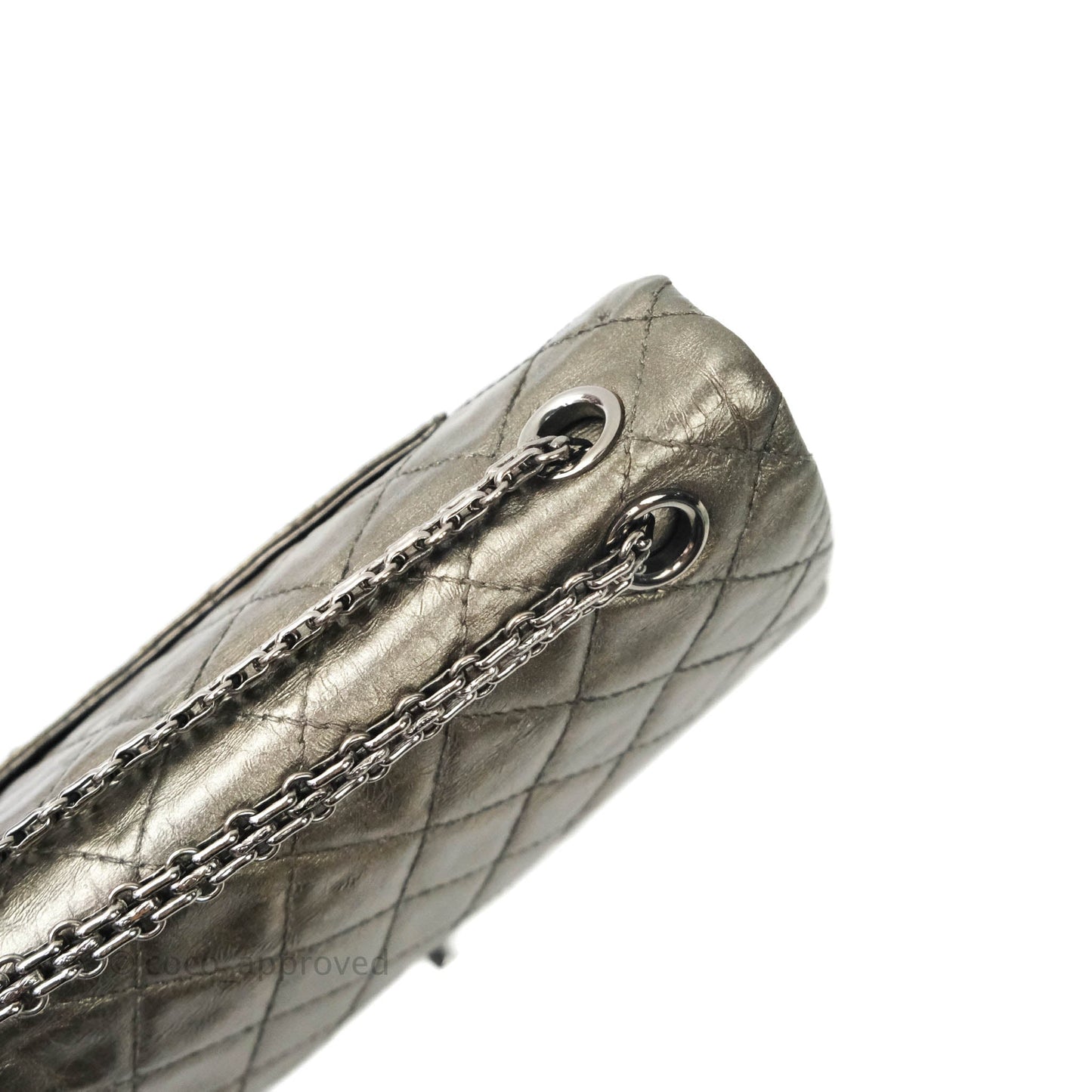 Chanel Quilted Reissue 226 Metallic Aged Calfskin Gun Metal Hardware
