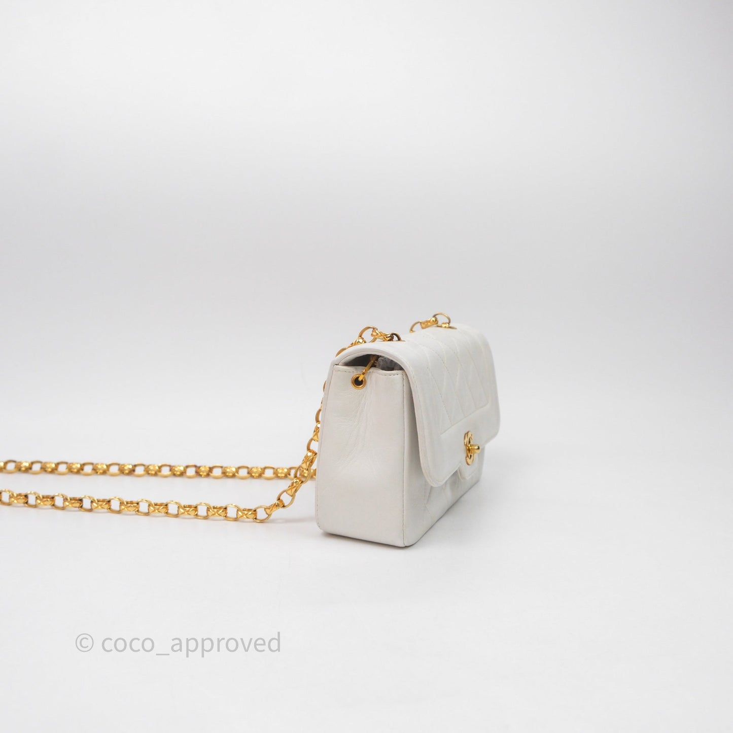 Chanel Vintage Mini Bijoux Chain Flap Bag White Gold Hardware