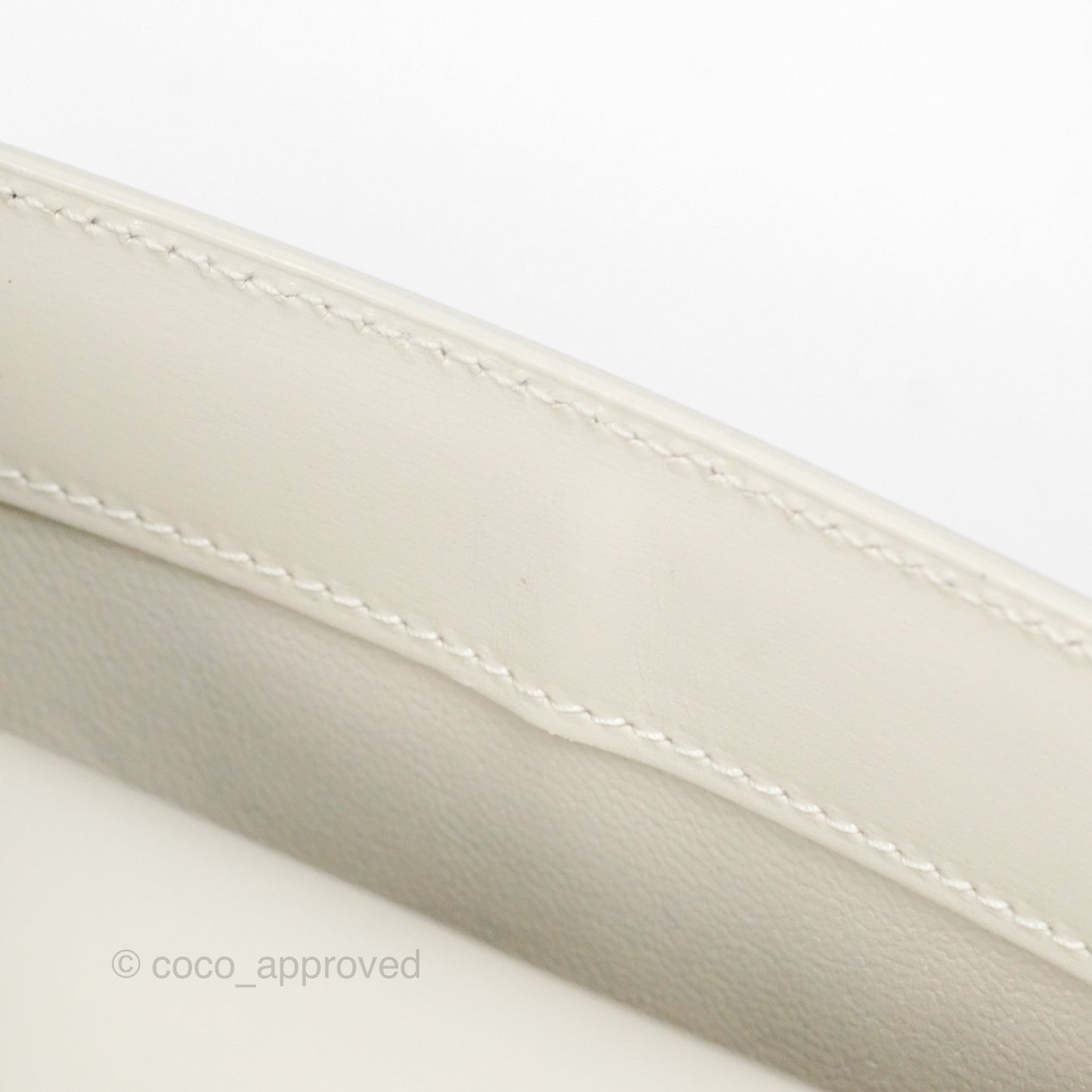 Saint Laurent Mini Manhattan Box Calfskin Blanc Vintage Gold Hardware