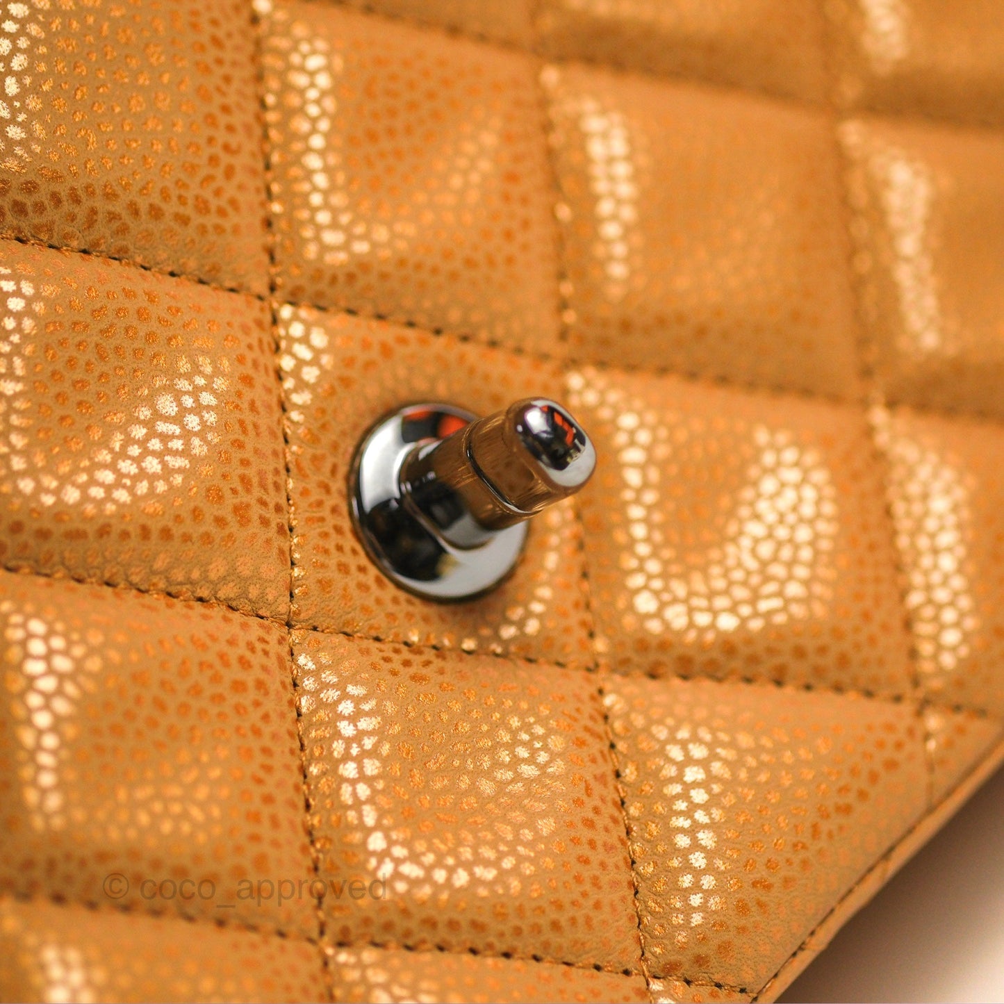 Chanel Quilted Maxi Double Flap Bronze Caviar Dark Silver Hardware