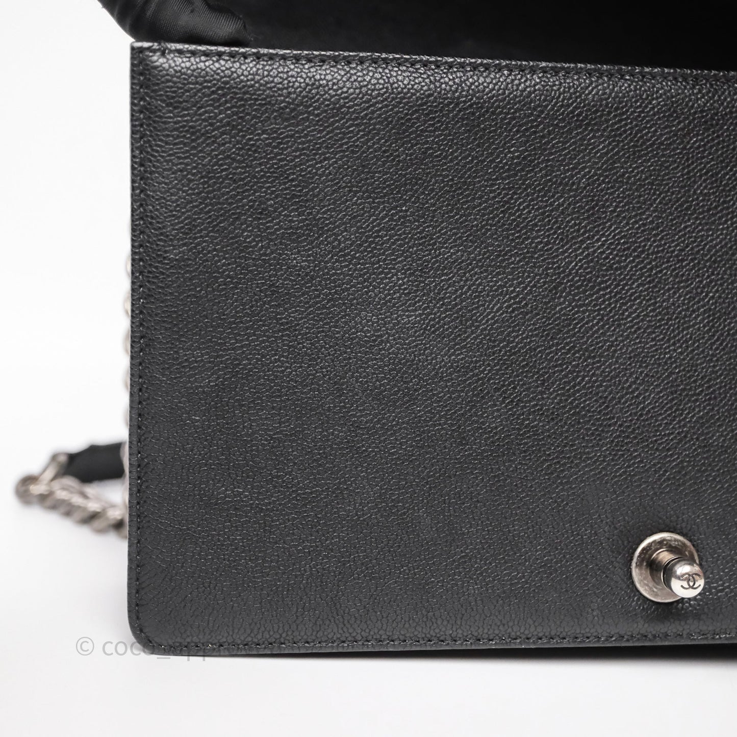Chanel Quilted New Medium Boy Black Caviar Ruthenium Hardware