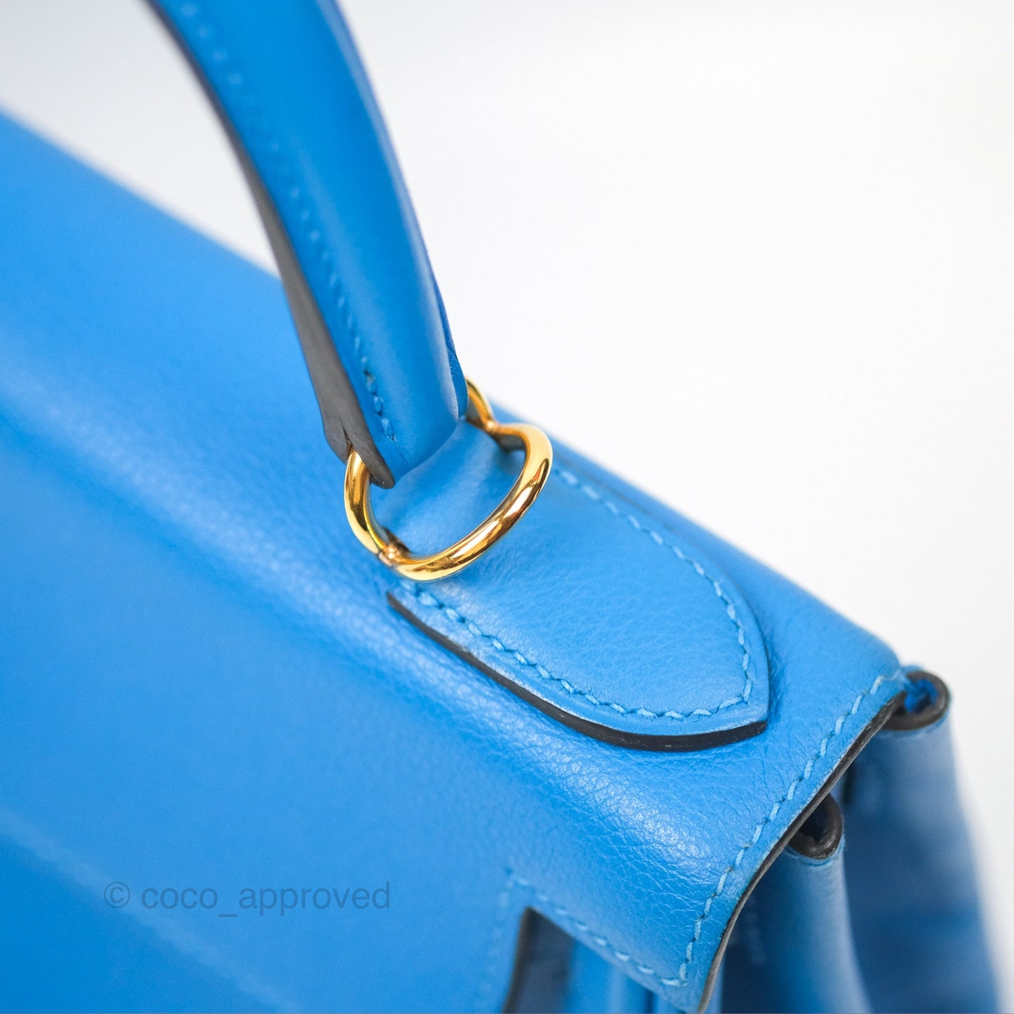 Hermès Retourne Kelly 28 Blue Evercolor Gold Hardware