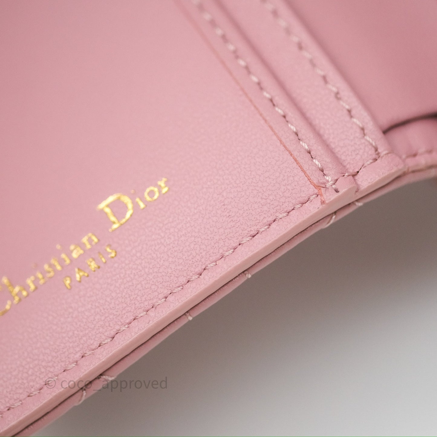 Christian Dior Medium Caro Scarlet Zipped Wallet Pink Cannage Calfskin