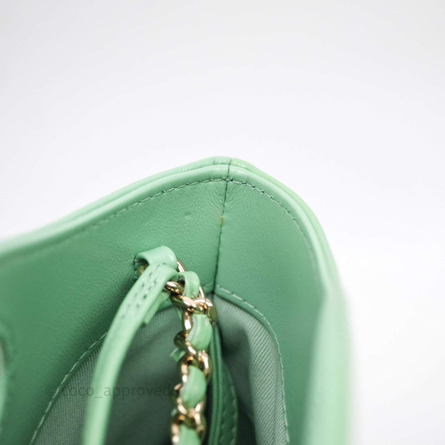 Chanel Mini 31 Green Shiny Lambskin Gold Hardware