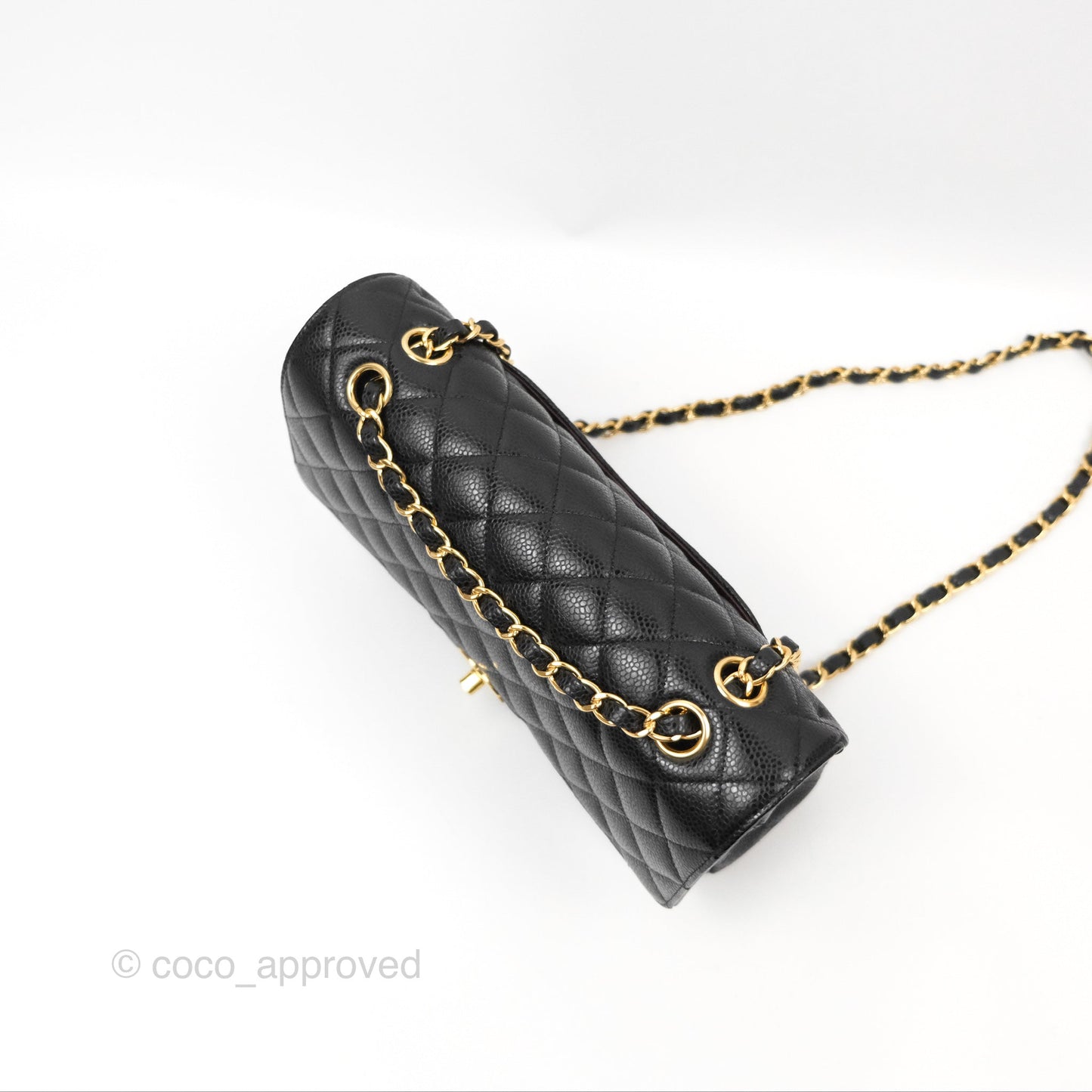 Chanel Classic M/L Medium Flap Quilted Black Caviar Gold Hardware