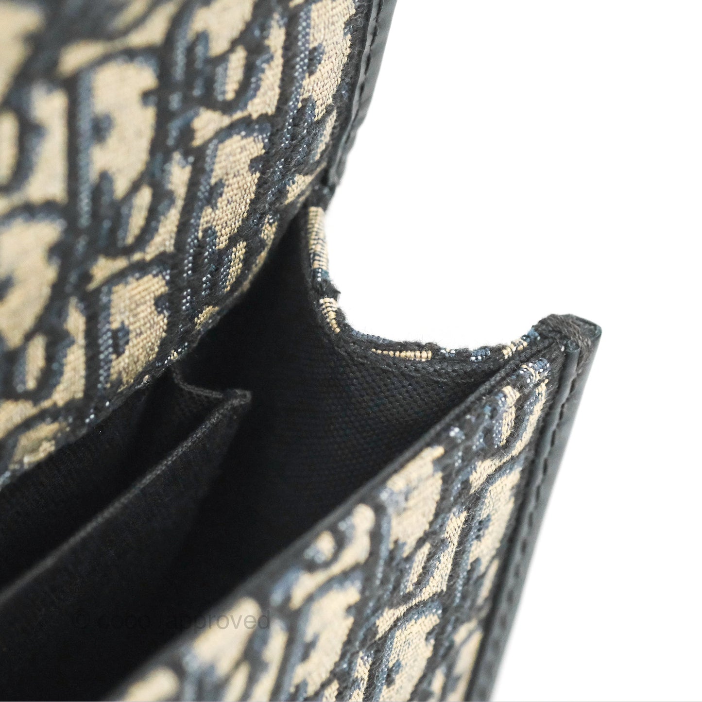 Dior 30 Montaigne East-West Bag With Chain Blue Dior Oblique Jacquard