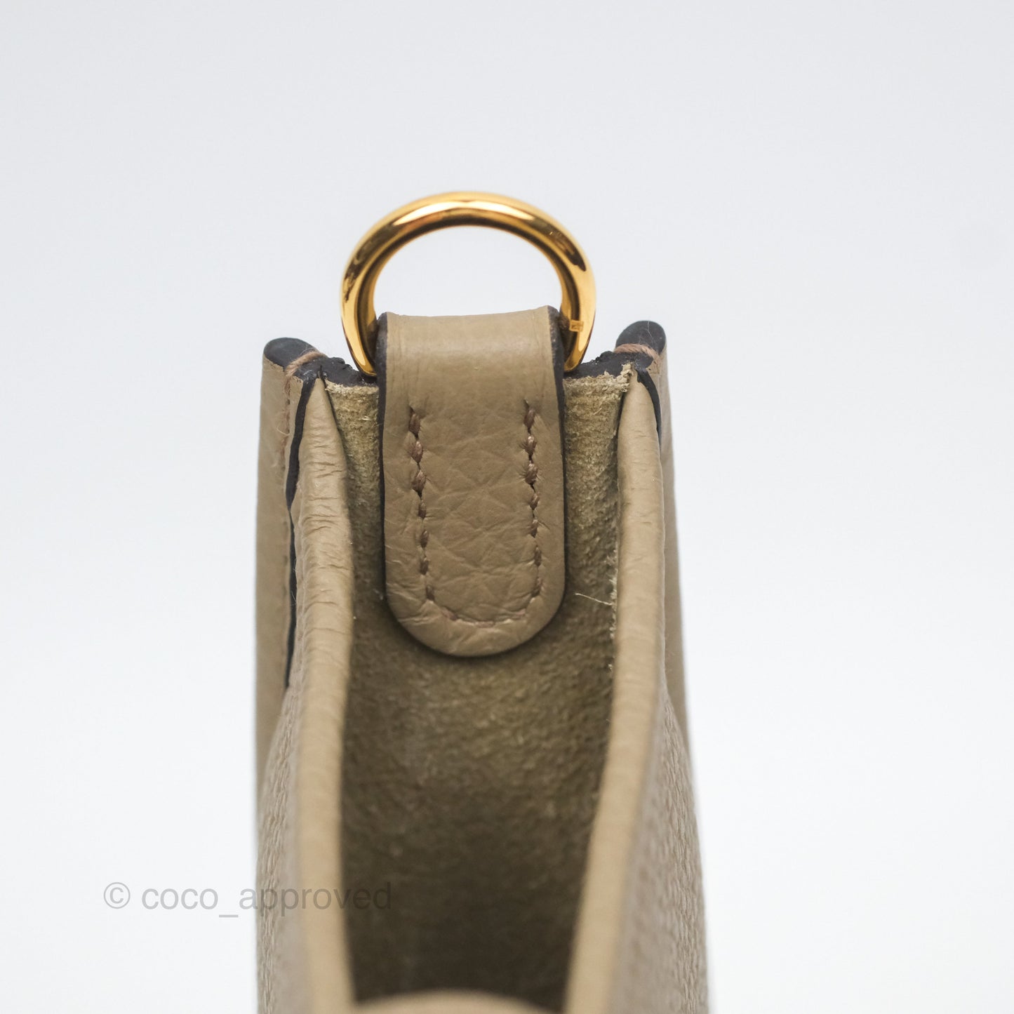 Hermès Mini Evelyne 16 Beige Marfa 8Q Clemence Gold Hardware