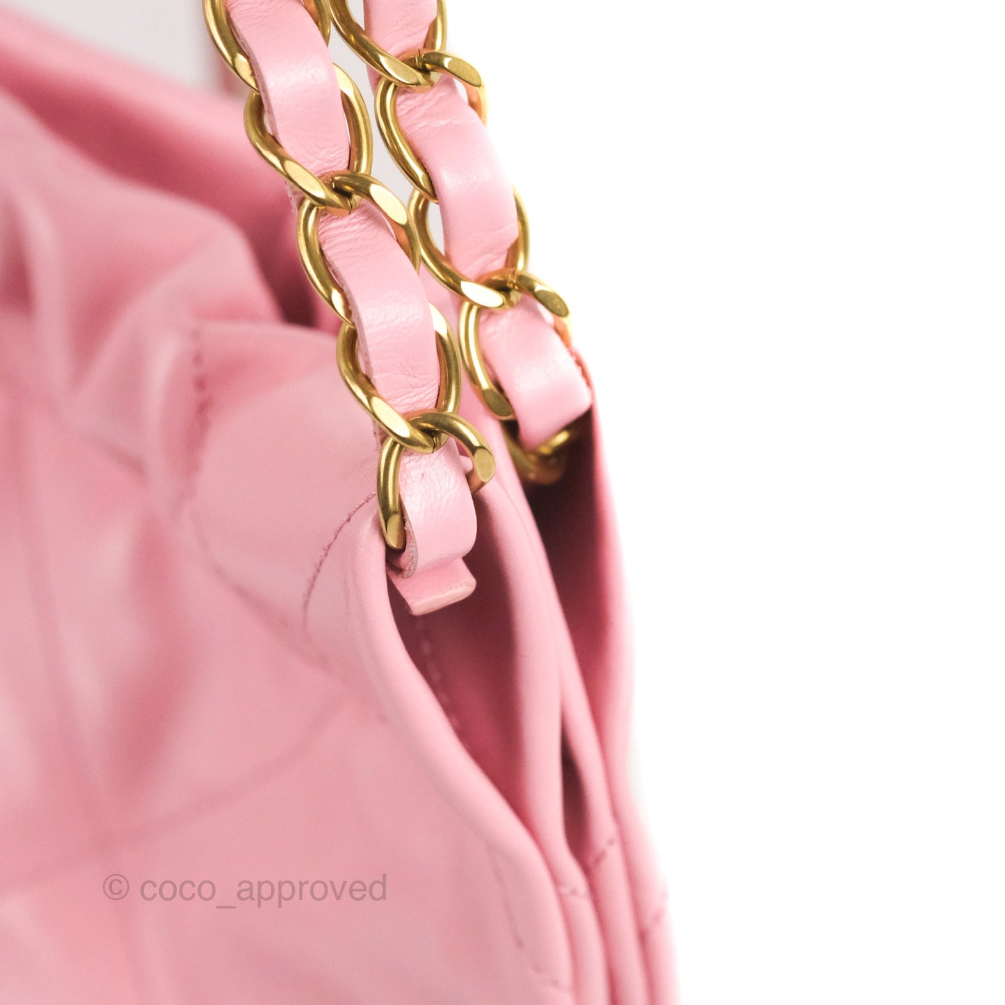 Chanel 22 Small  Light Pink Shiny Calfskin Aged Gold Hardware