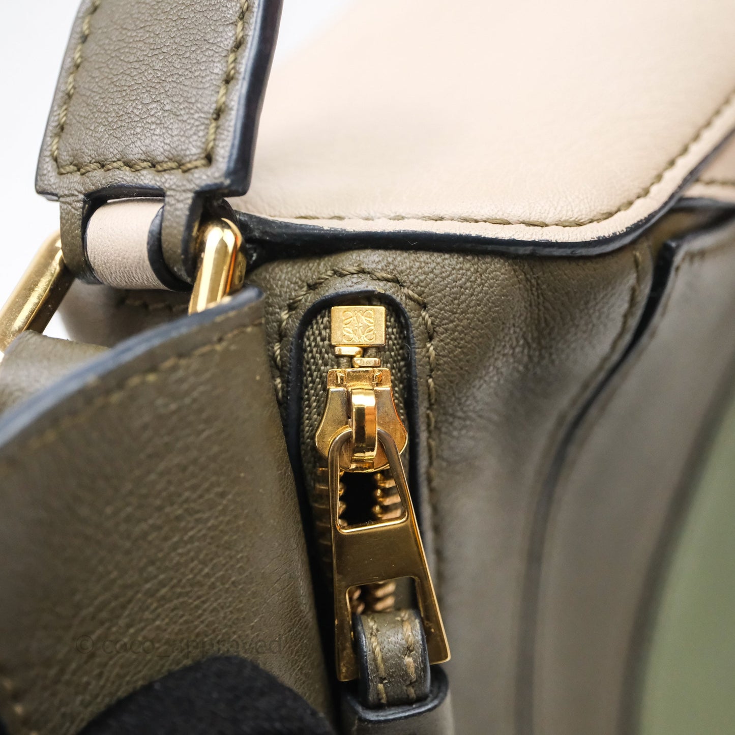Loewe Mini Puzzle Bag Green Calfskin Gold Hardware