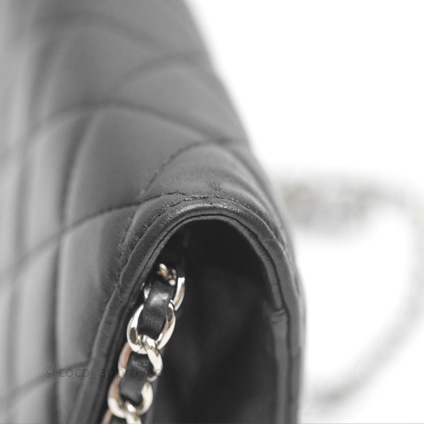 Chanel Quilted WOC Black Lambskin Silver Hardware