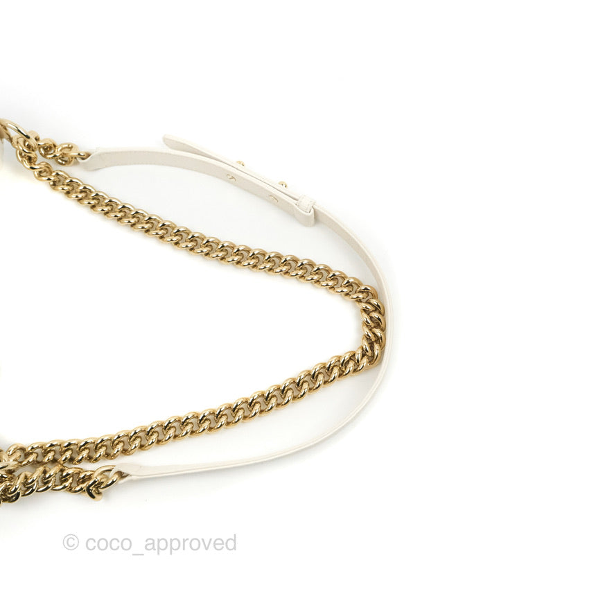 Chanel Medium Boy Bag White Calfskin Gold Hardware
