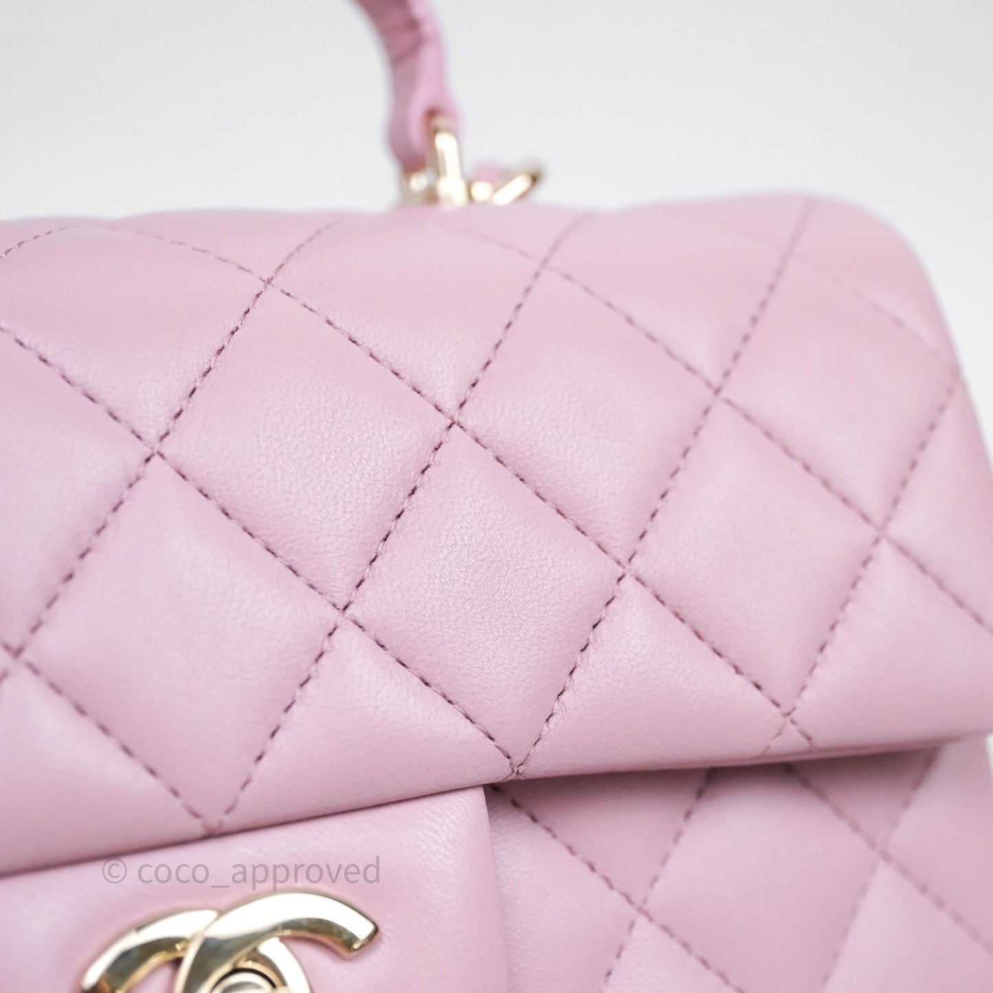 Chanel Top Handle Mini Rectangular Flap Lilac Pink Lambskin Gold Hardware