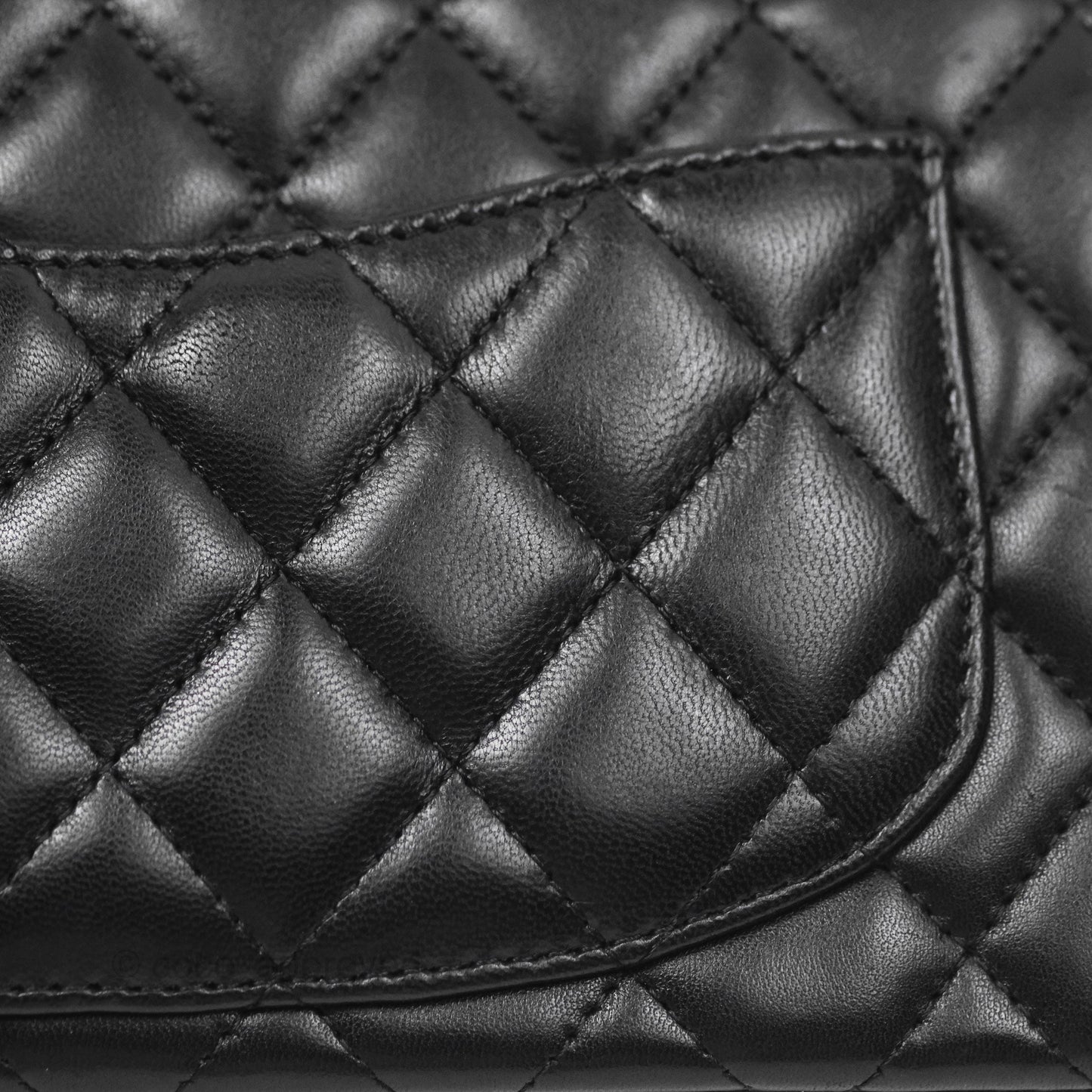 Chanel Quilted East West Flap Bag Black Lambskin Gold Hardware