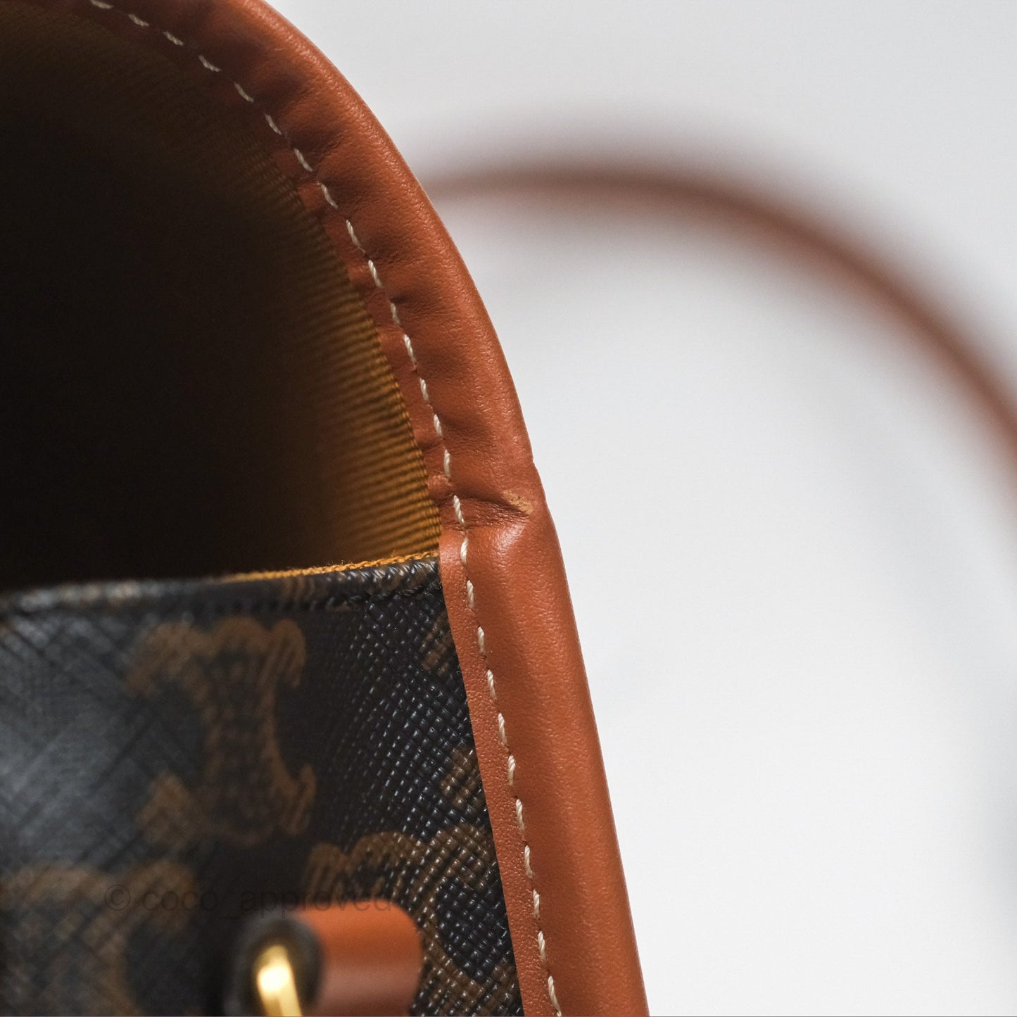 Celine Medium Folco Bag Triomphe Canvas Tan