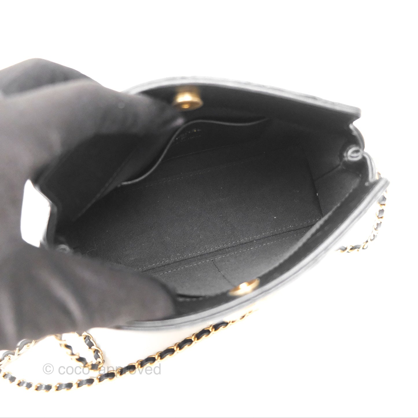 Chanel Clutch With Chain Black Lambskin Gold Hardware 23A