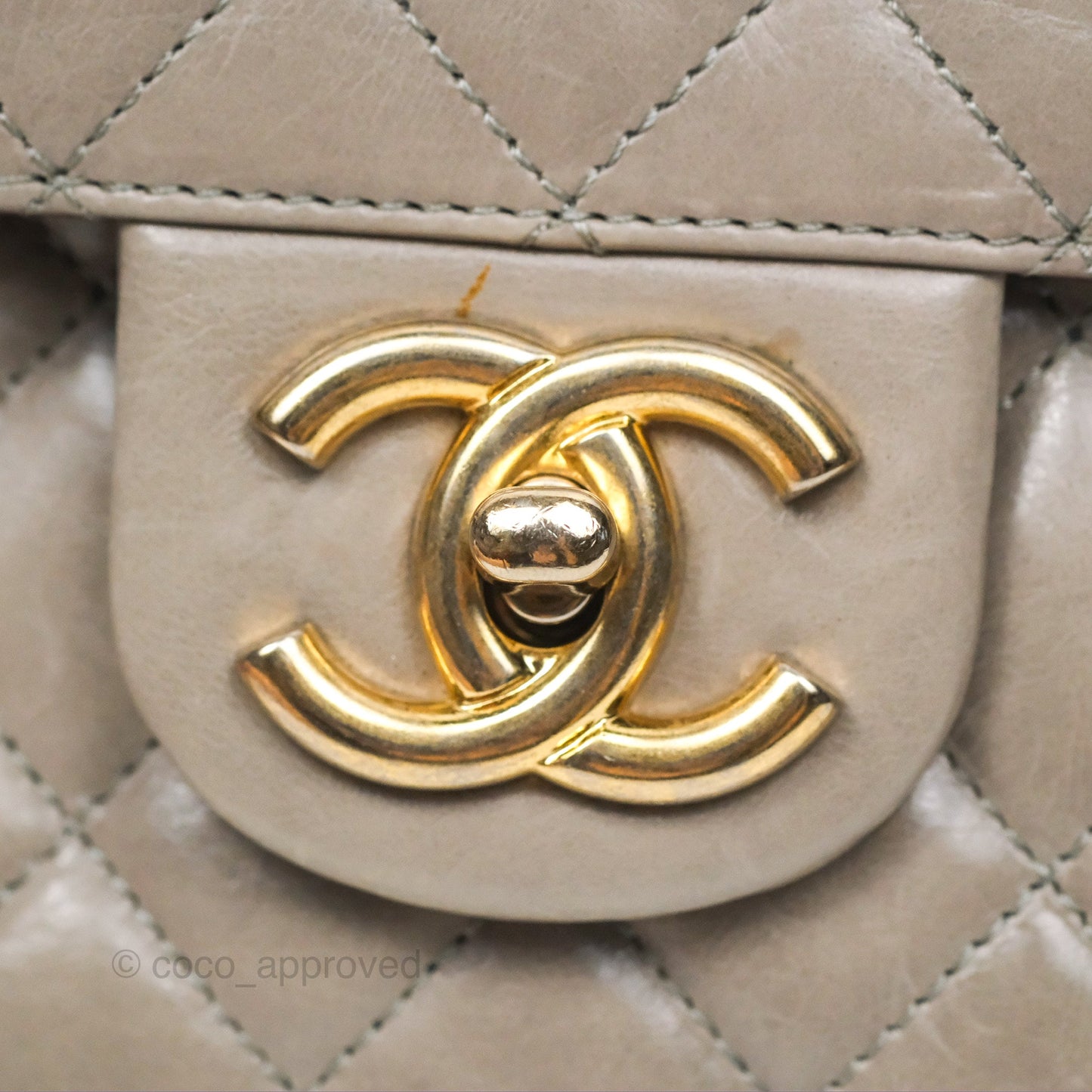 Chanel Accordion Flap Bag Taupe Crinkled Glazed Calfskin