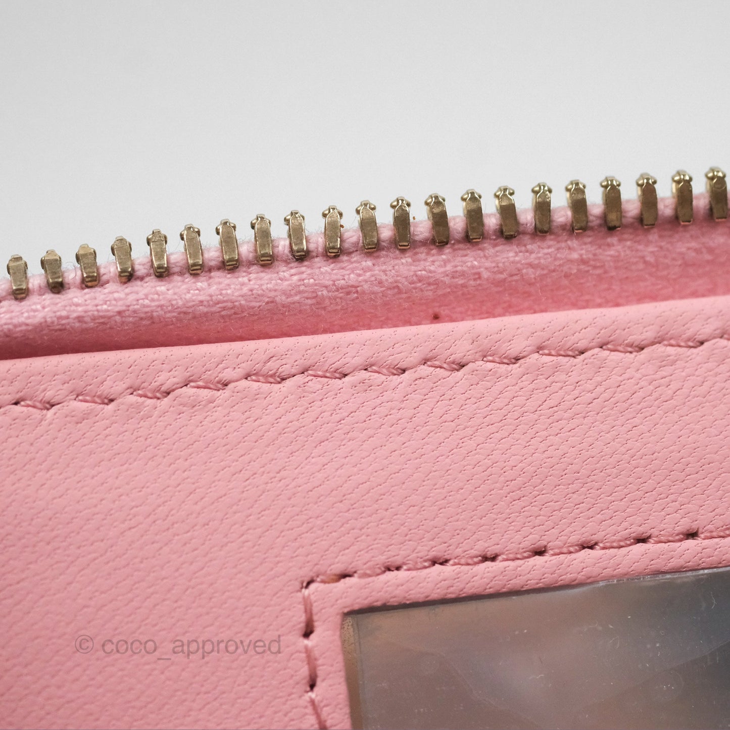 Chanel Resin Elegant Chain Vanity Case Pink Lambskin Gold Hardware