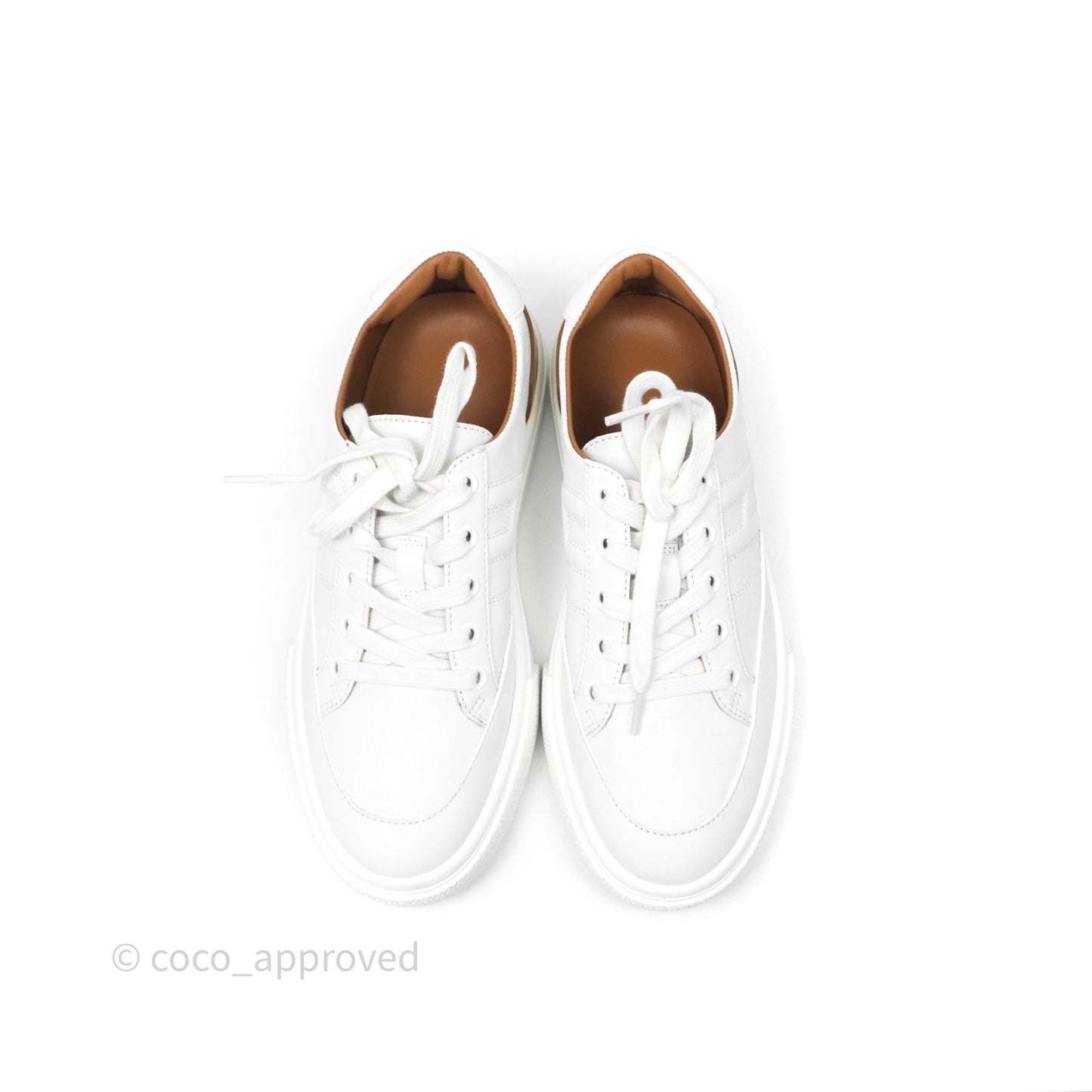 Hermès Deep Sneaker Calfskin White Size 37