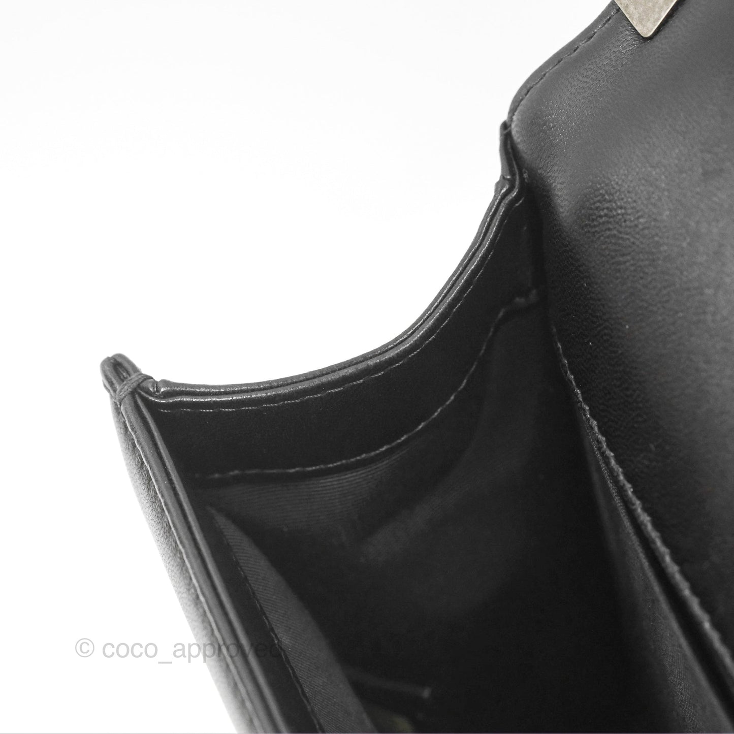 Chanel Quilted Medium Boy Black Lambskin Ruthenium Hardware