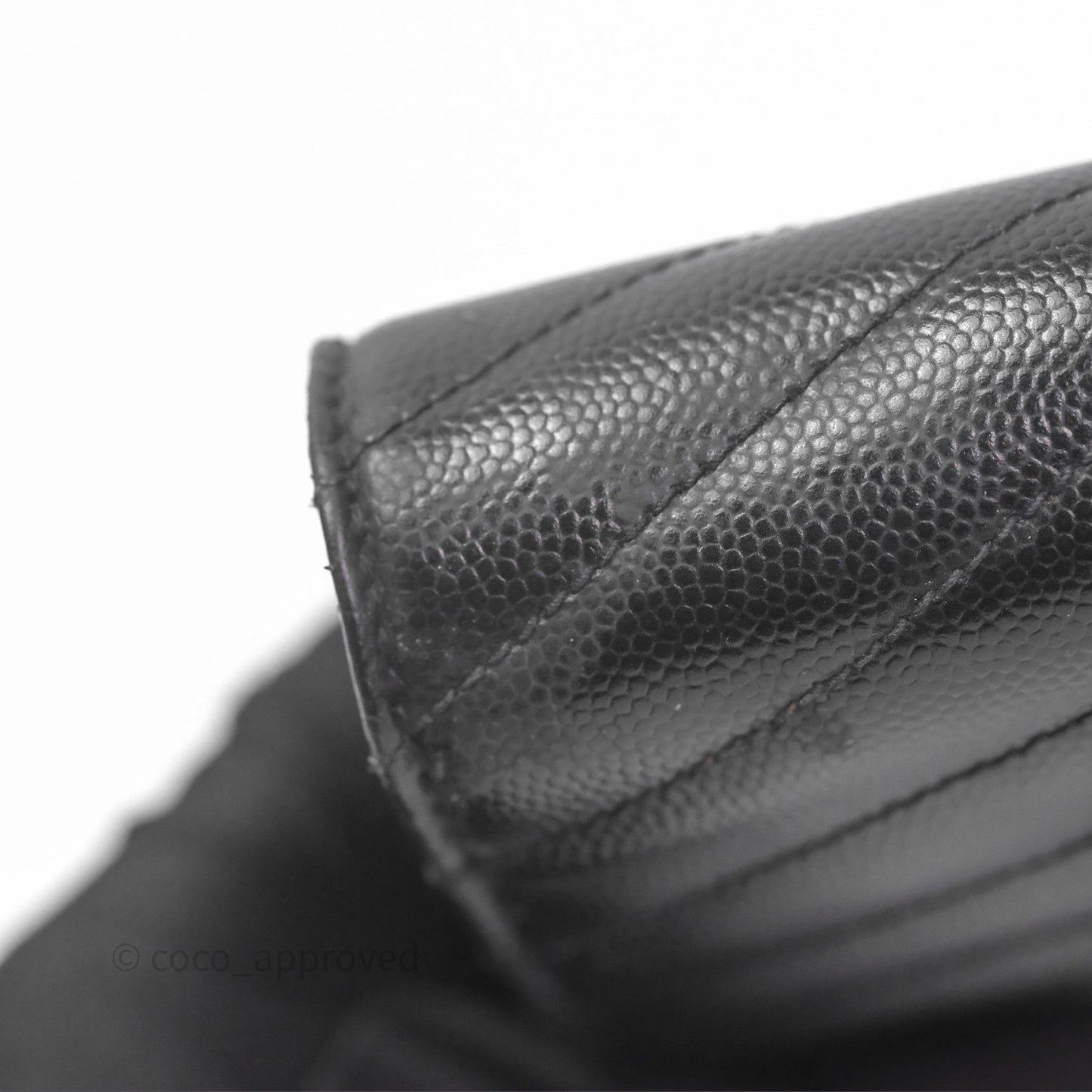 Saint Laurent Wallet on Chain WOC Black Grained Leather Sliver Hardware