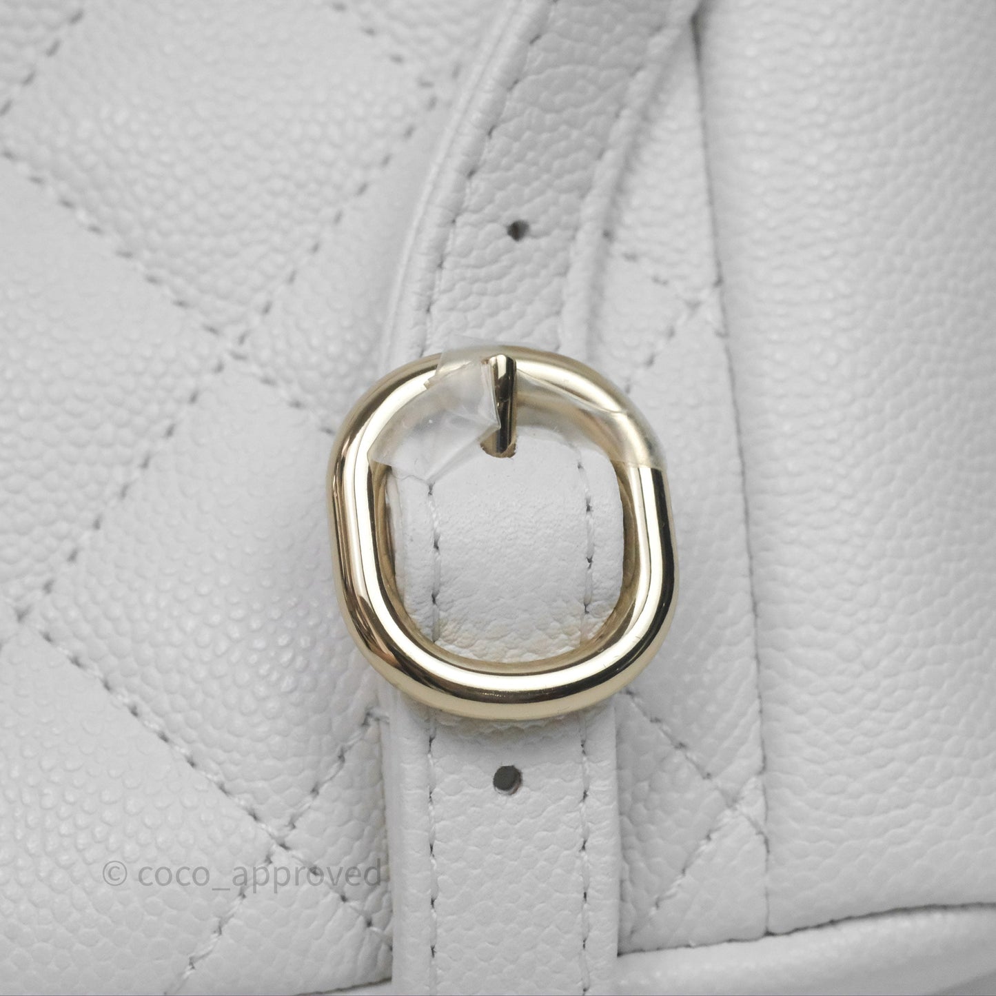 Chanel Small Duma Backpack White Caviar Gold Hardware