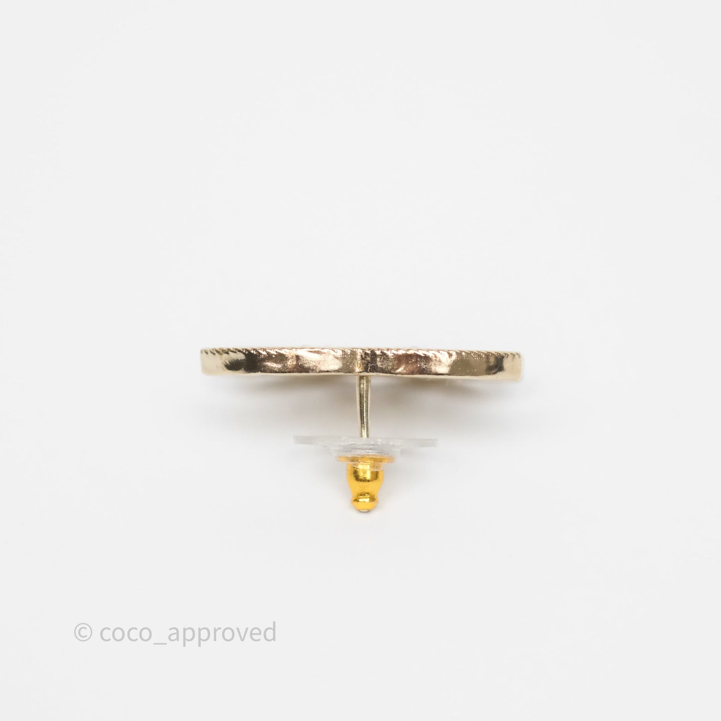 Chanel CC Crystals Pearl Earrings Gold Tone 19S