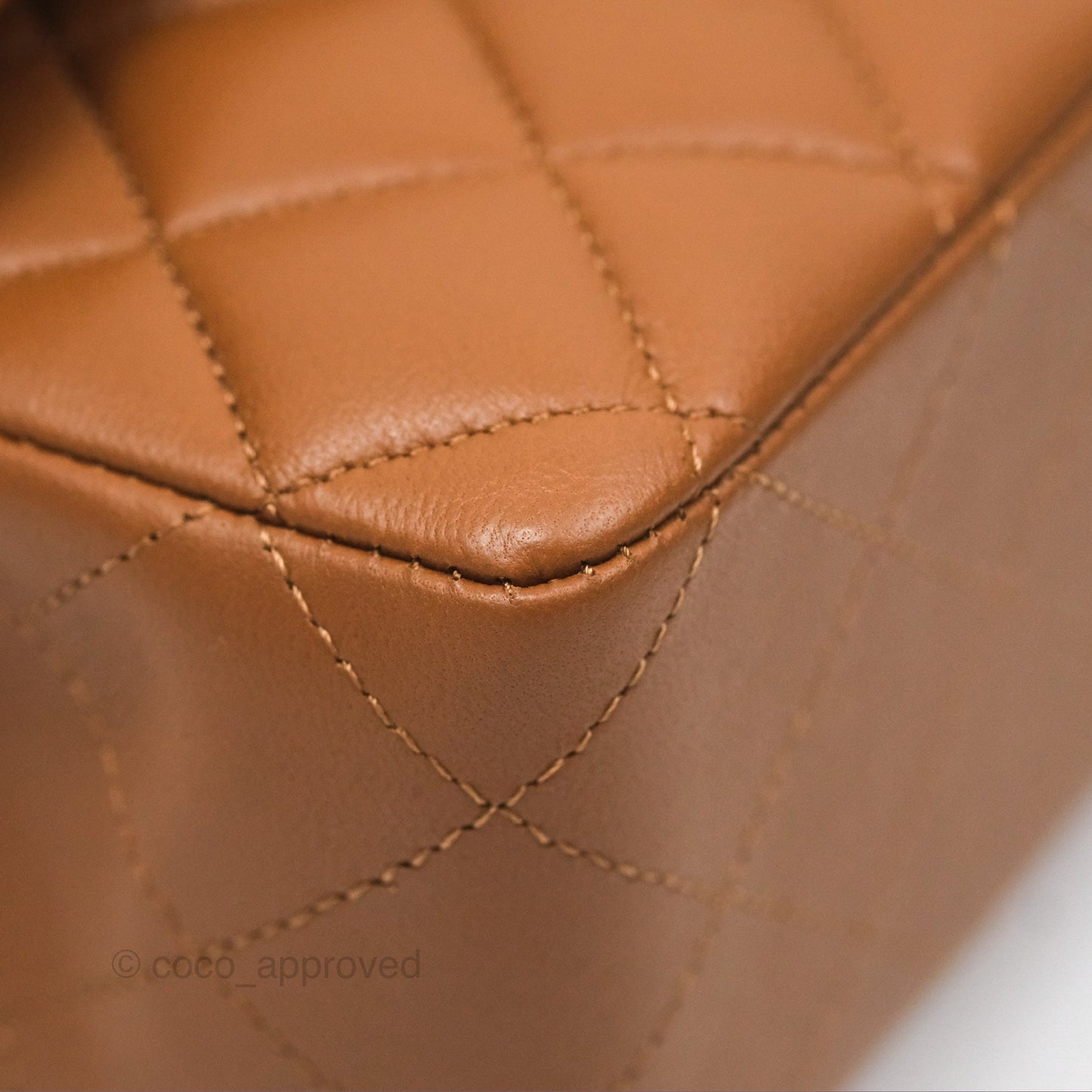 Chanel Classic M/L Medium Flap Quilted Brown Lambskin Gold Hardware