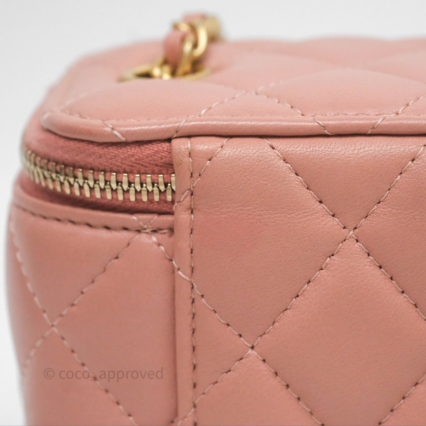 Chanel Mini Pearl Crush Vanity With Chain Pink Gold Hardware
