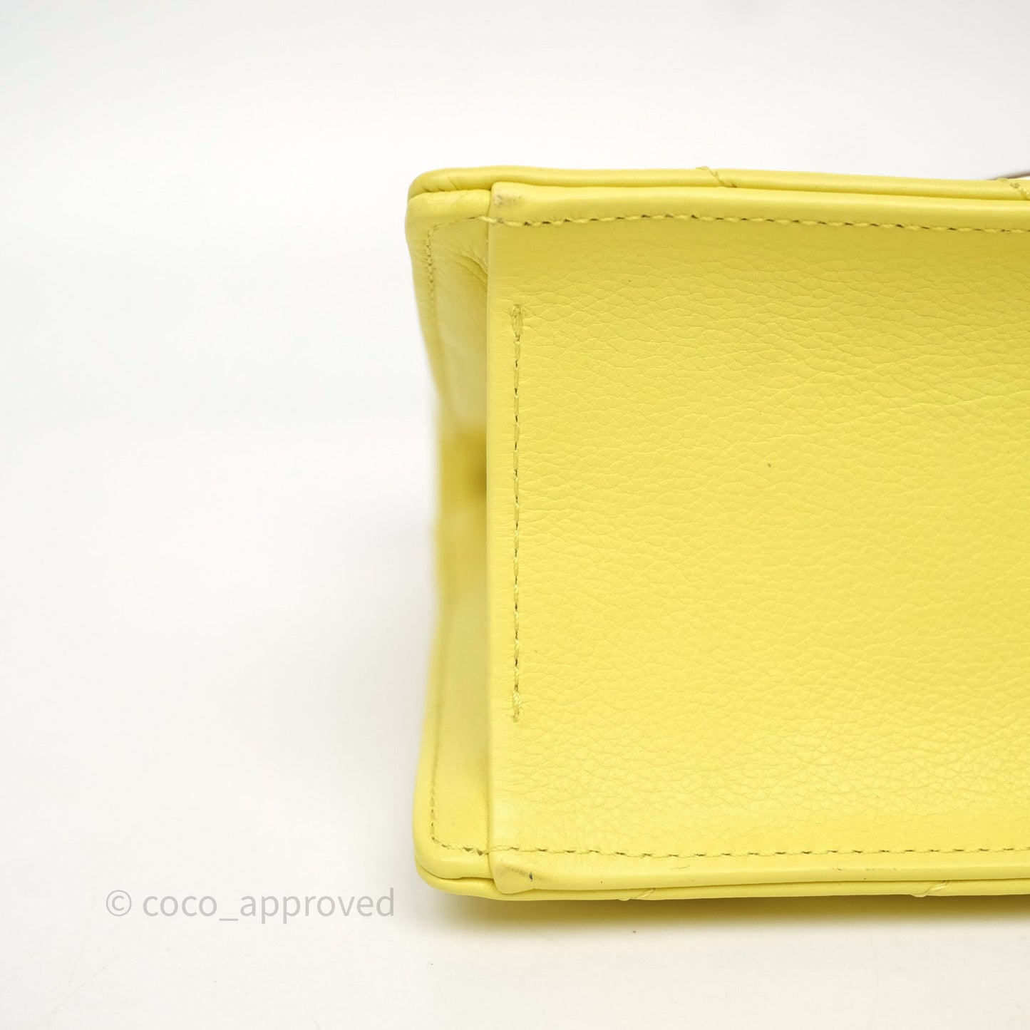 Chanel Chevron Square Envelope Flap Bag Yellow Calfskin Gold Hardware 19C