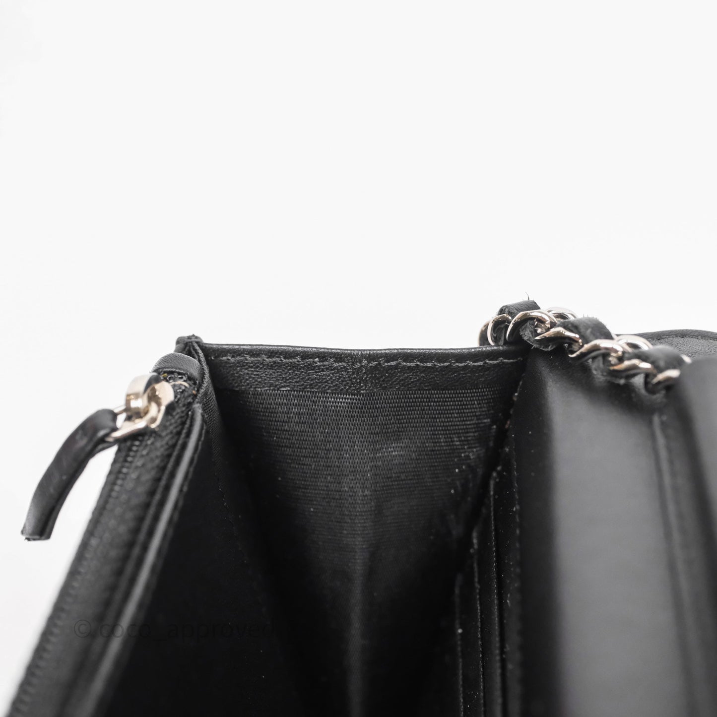 Chanel Cambon Line Wallet On Chain Black Lambskin Bag Silver Hardware