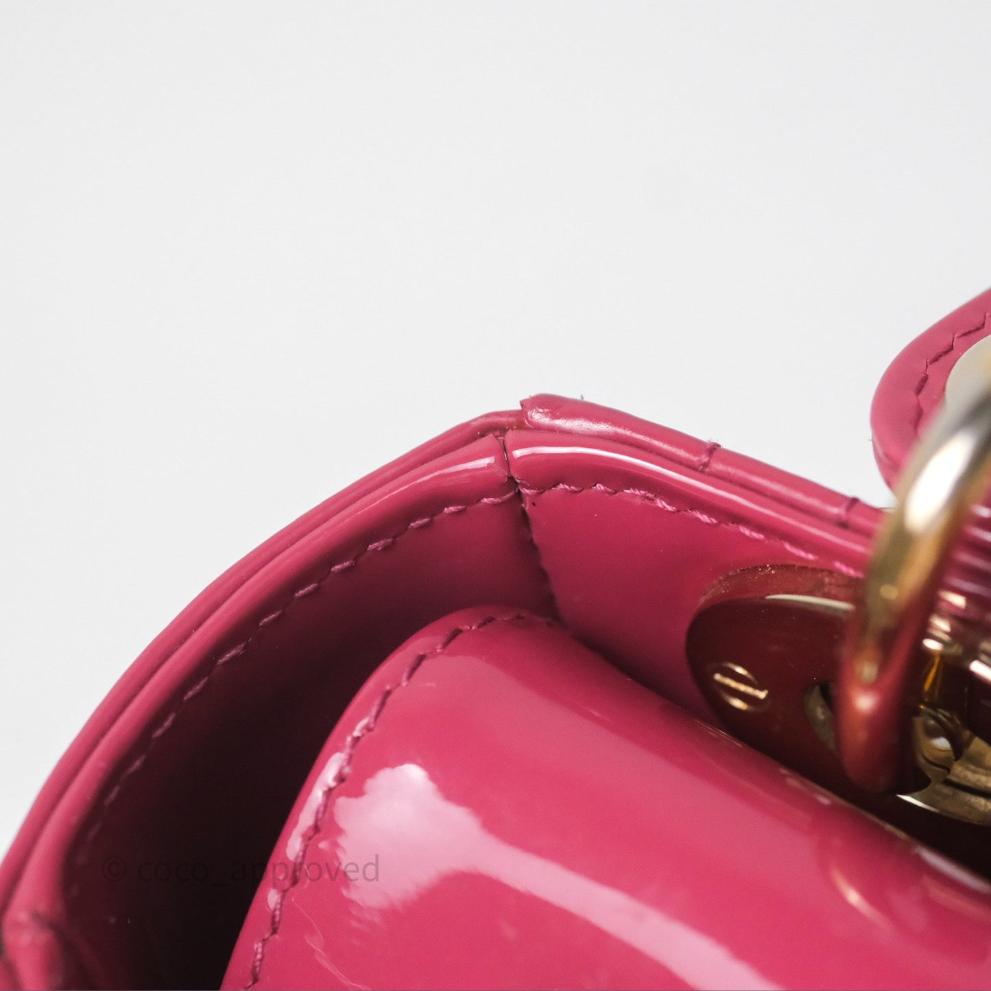 Christian Dior Mini Lady Dior Dusty Pink Patent Cannage Calfskin Gold Hardware