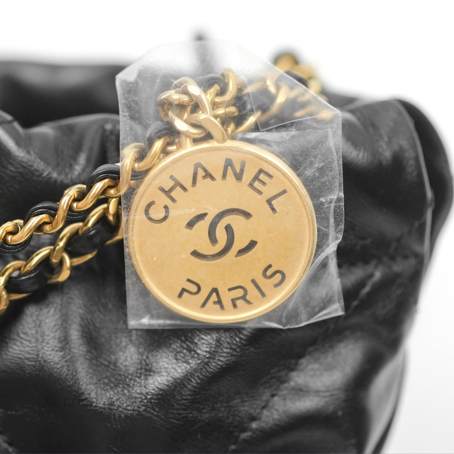 Chanel 22 Mini Bag Black Shiny Crumpled Calfskin