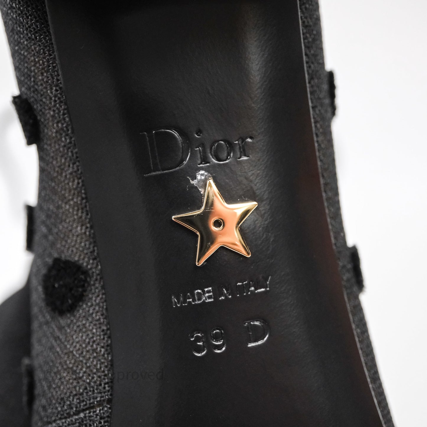 Christian Dior Mesh Polka-Dot Boots Black Size 39