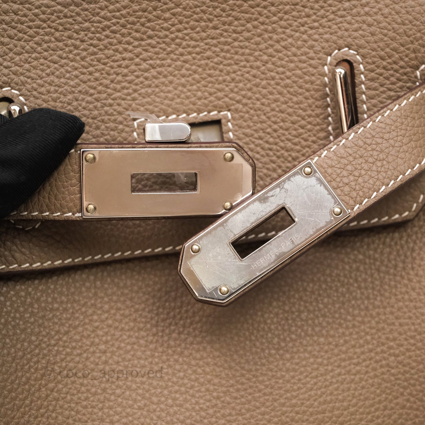 Hermès Hac a Dos PM Backpack Etoupe 18 Togo Palladium Hardware