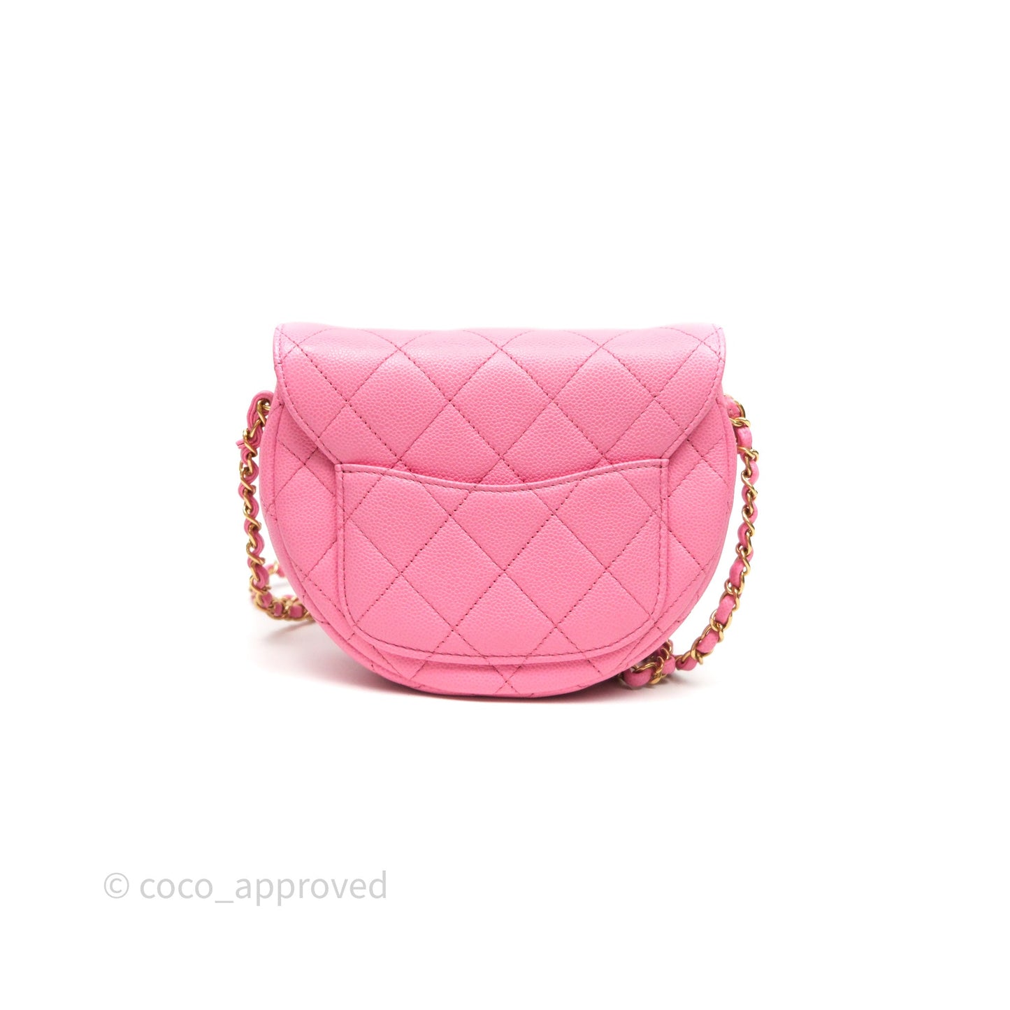 Chanel Quilted Mini Messenger Bag Pink Caviar Gold Hardware 23P