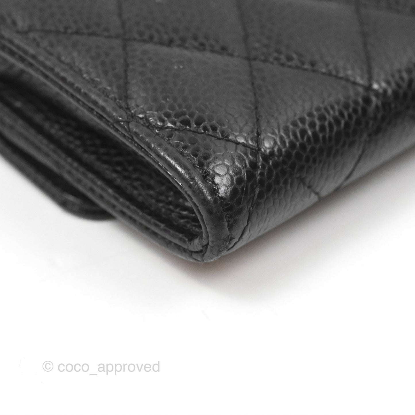 Chanel Classic Quilted Flap Card Holder Black Caviar Gold Hardware